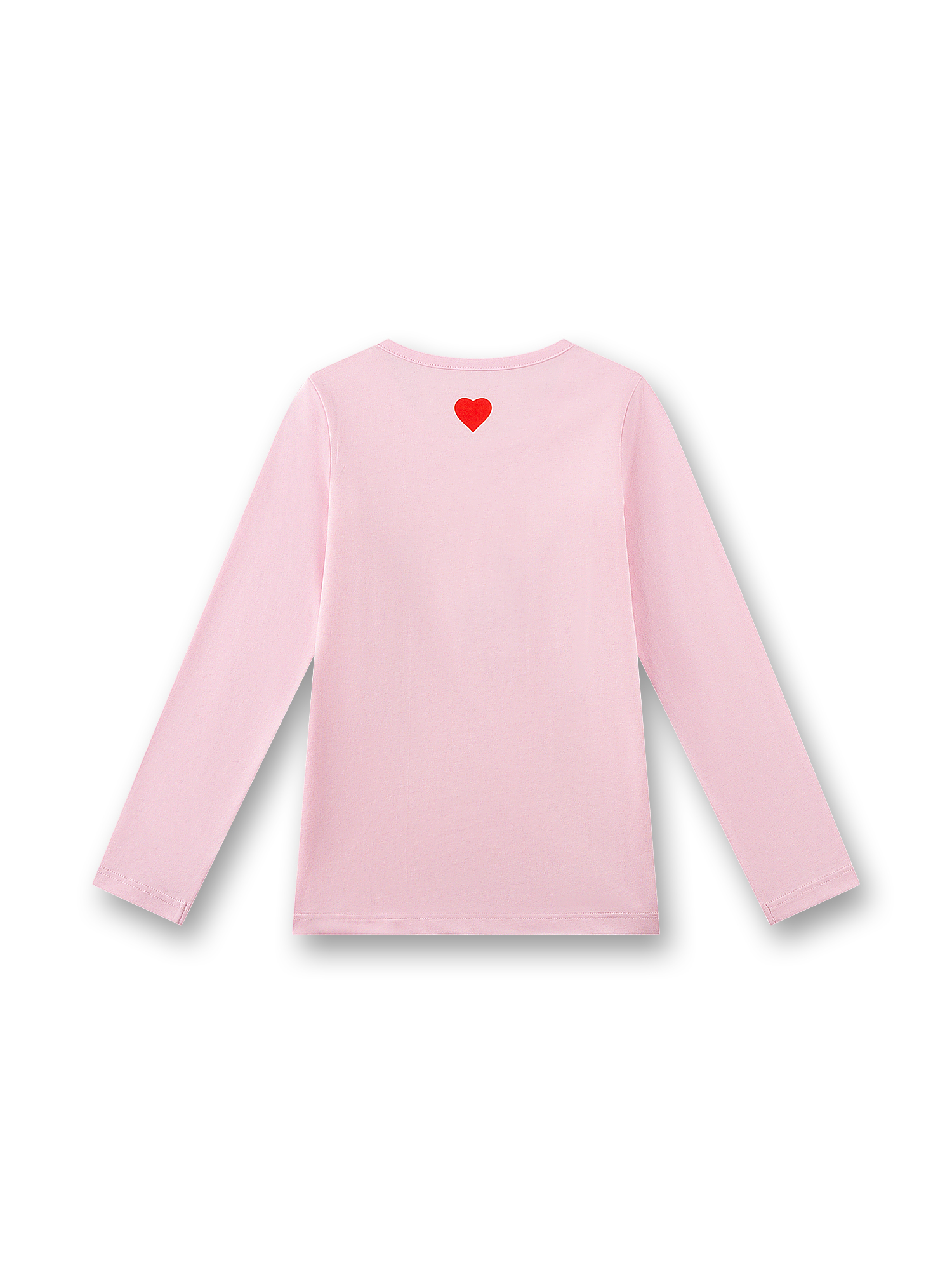 Langarmshirt, Rosa, Herz, Baumwolle, unifarben