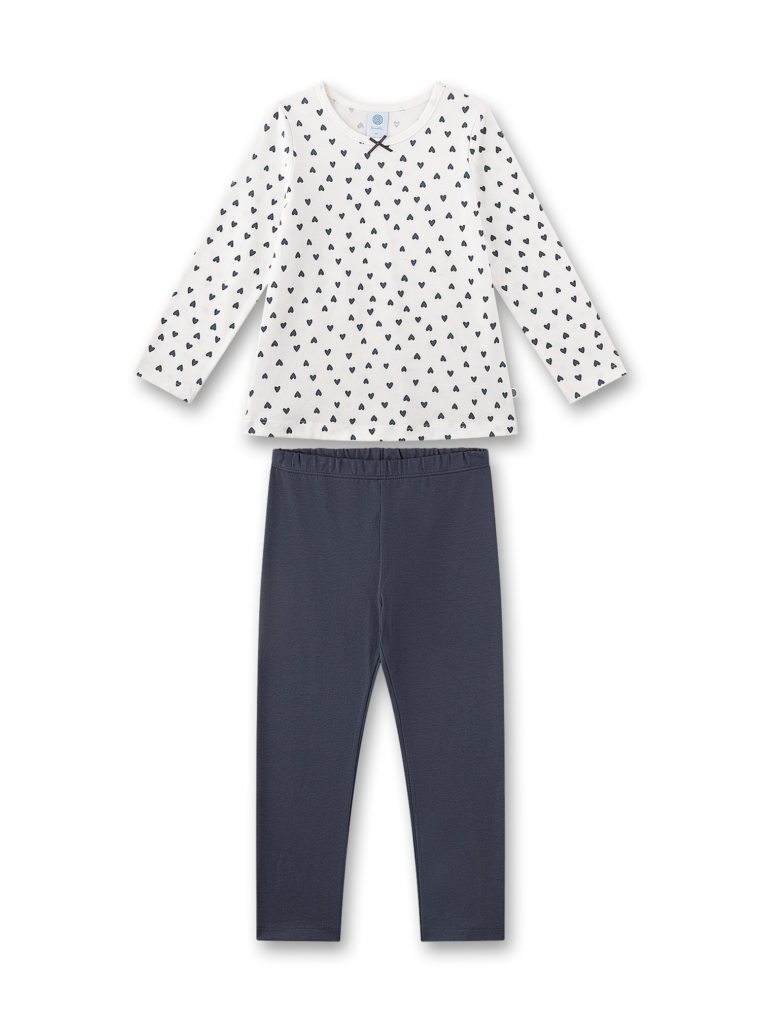 Langarmshirt, Herzprint, Weiß, Hose, Kleidung-Set