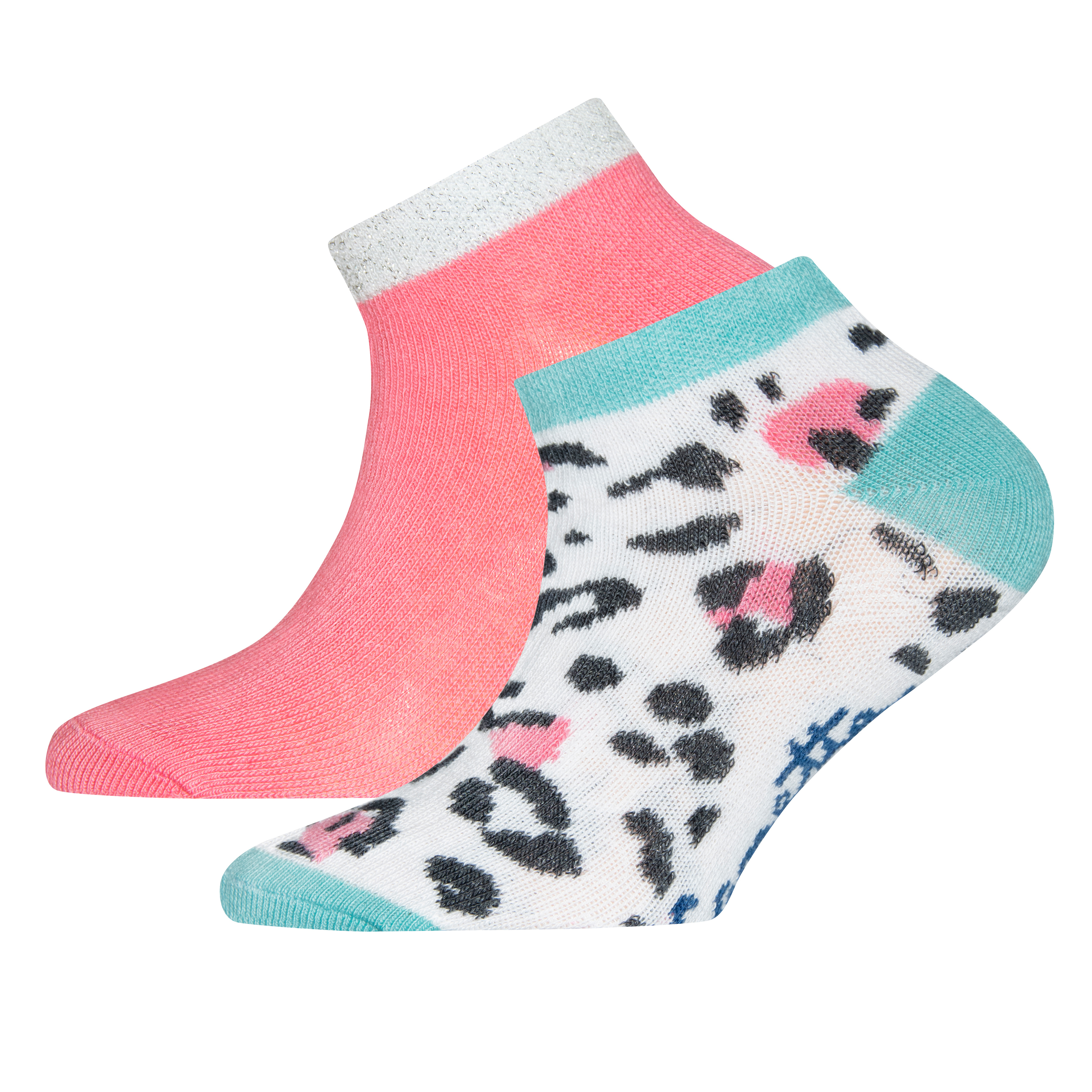 Mädchen-Socken (Doppelpack) Pink und Weiß
