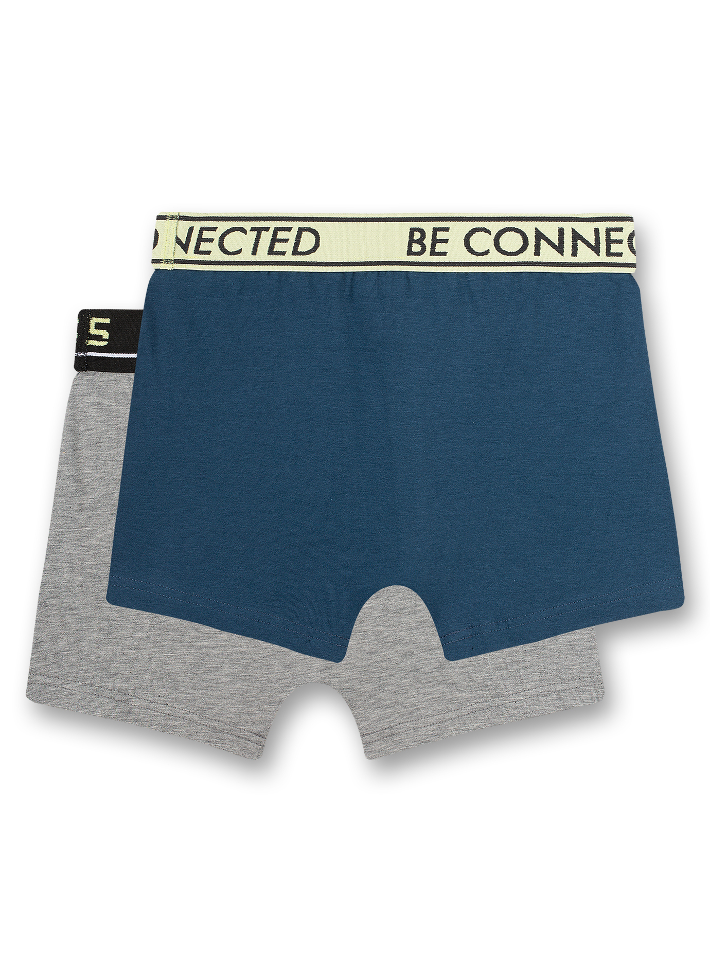 Jungen-Hipshorts (Doppelpack) Graumelange und Blau