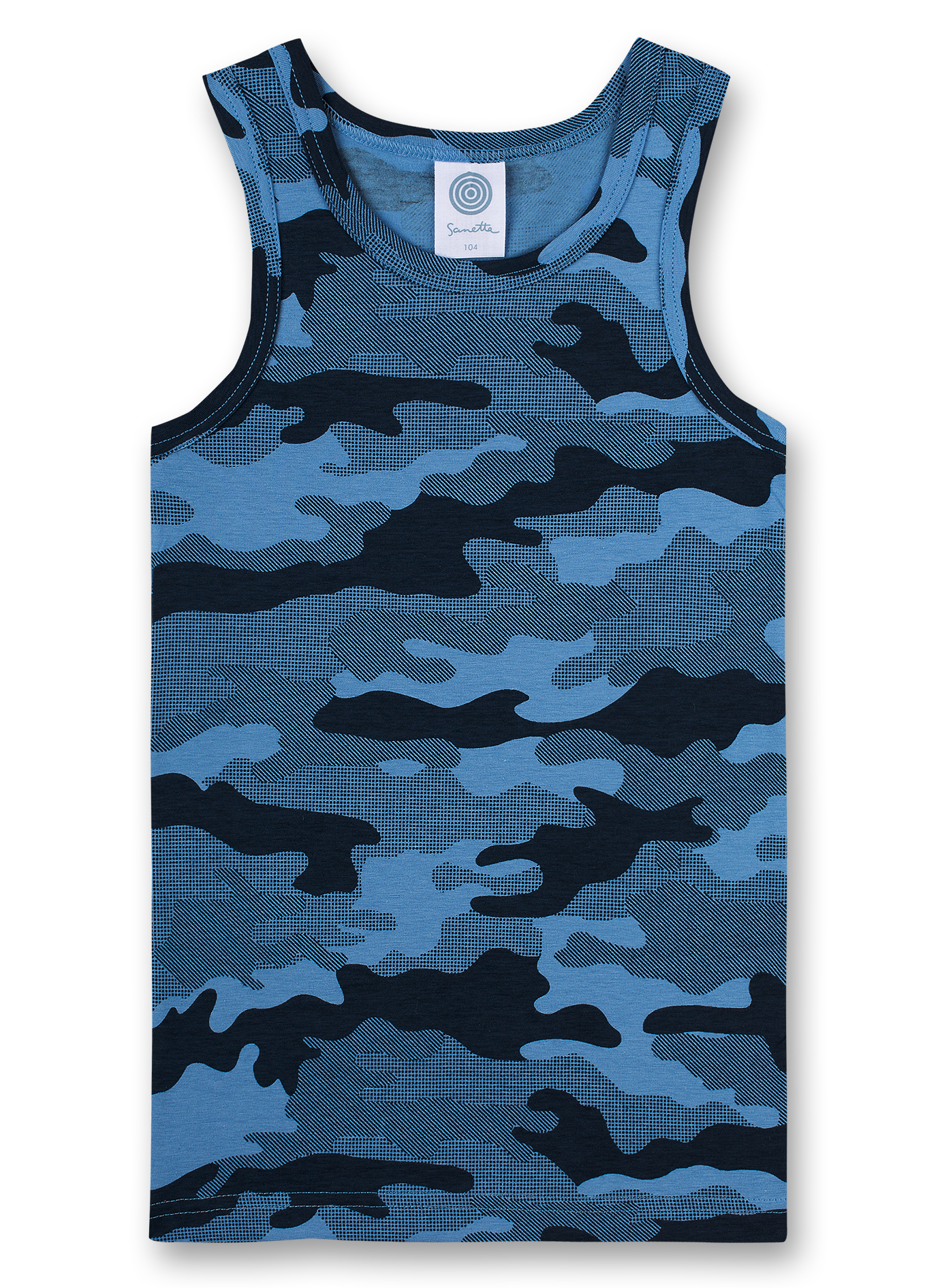 Jungen-Unterhemd Blau Camouflage Police