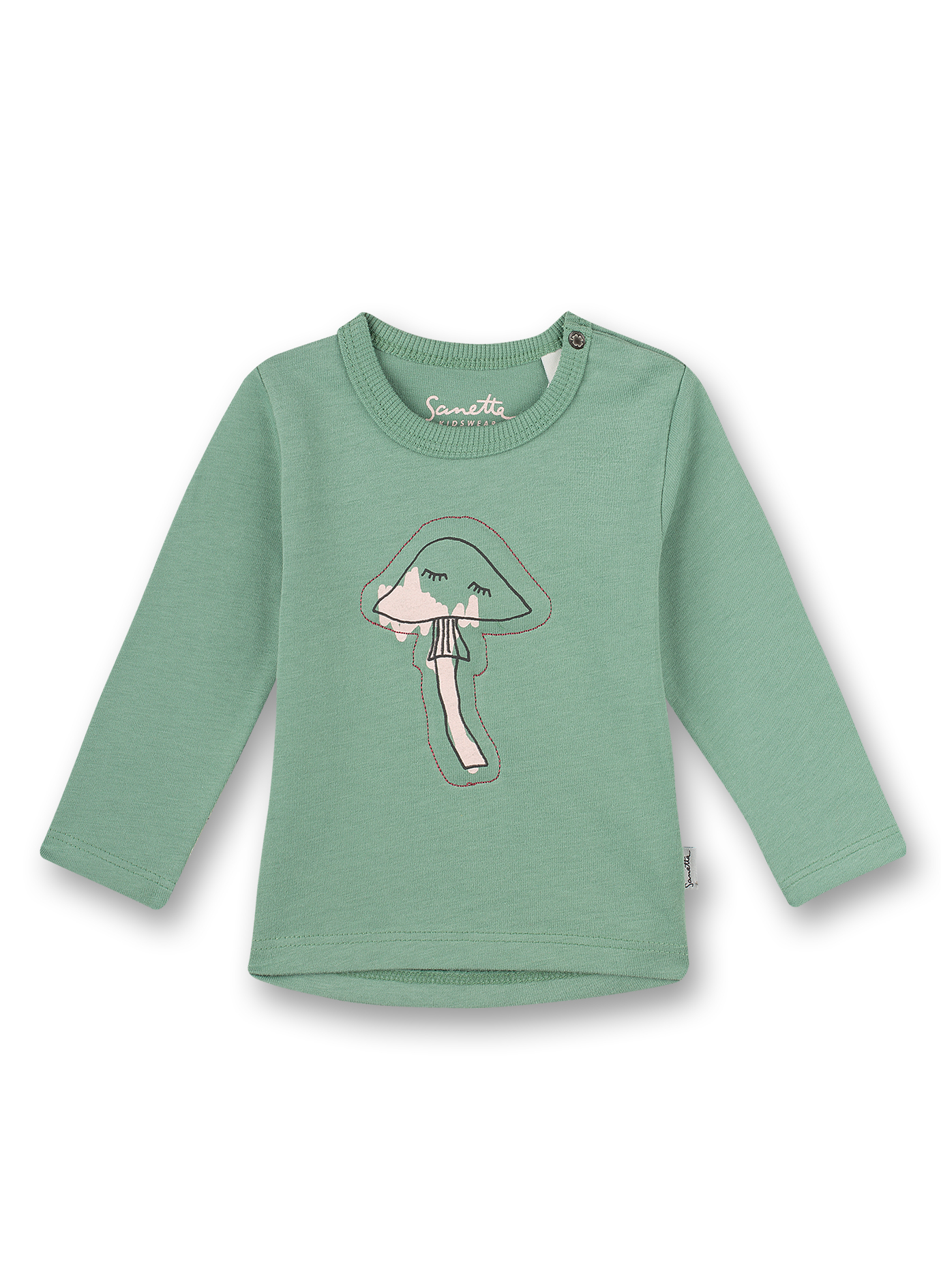 Mädchen-Shirt langarm Grün Mushrooms