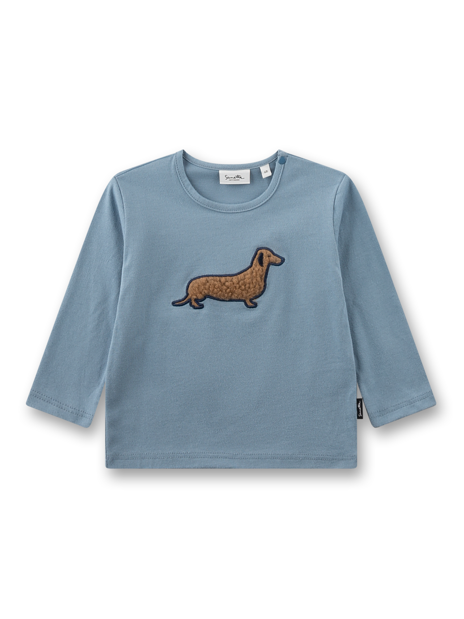 Jungen-Langarmshirt blau Dackel