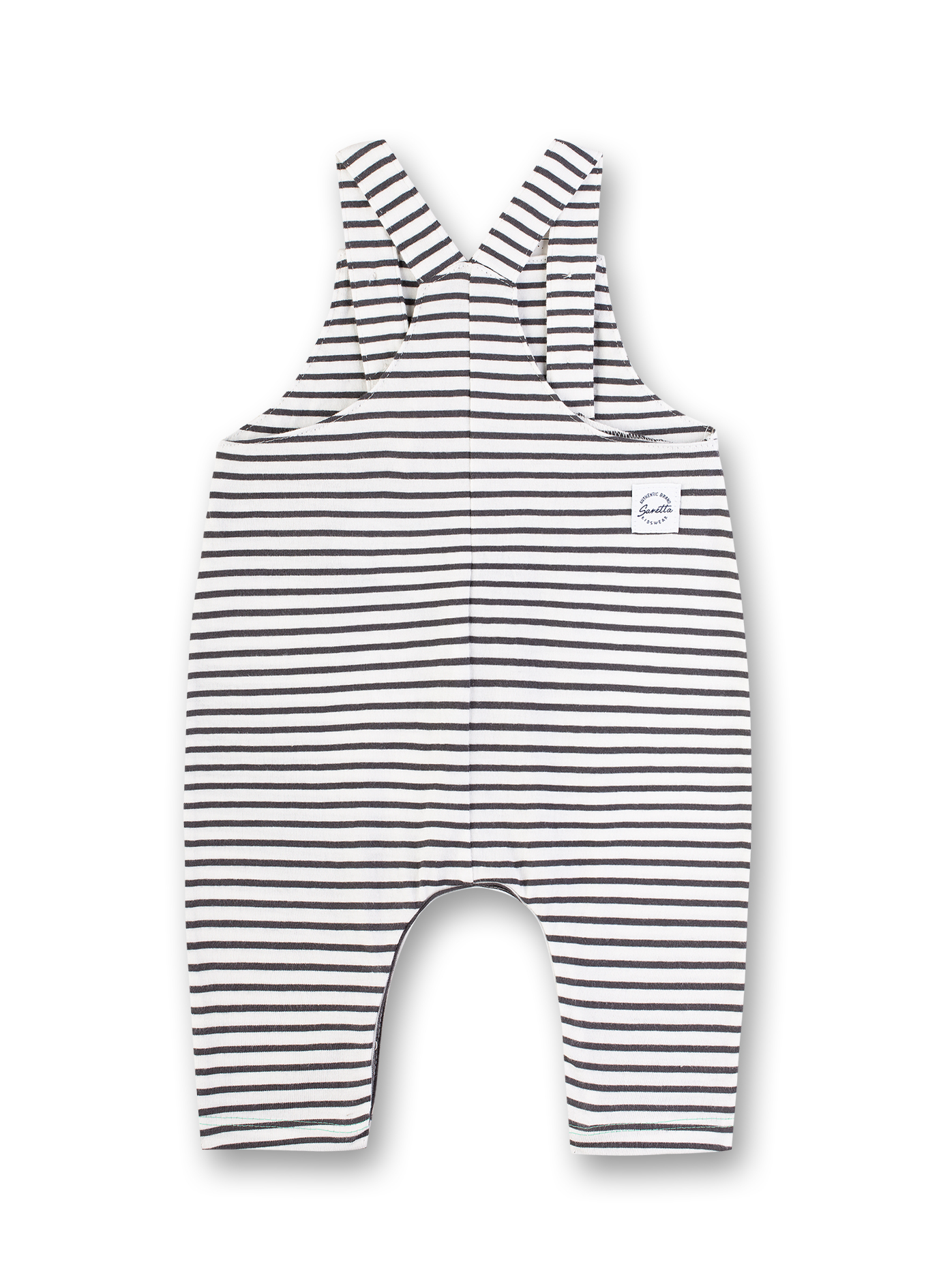 Jungen-Latzhose Dunkelgrau-geringelt Little Friends