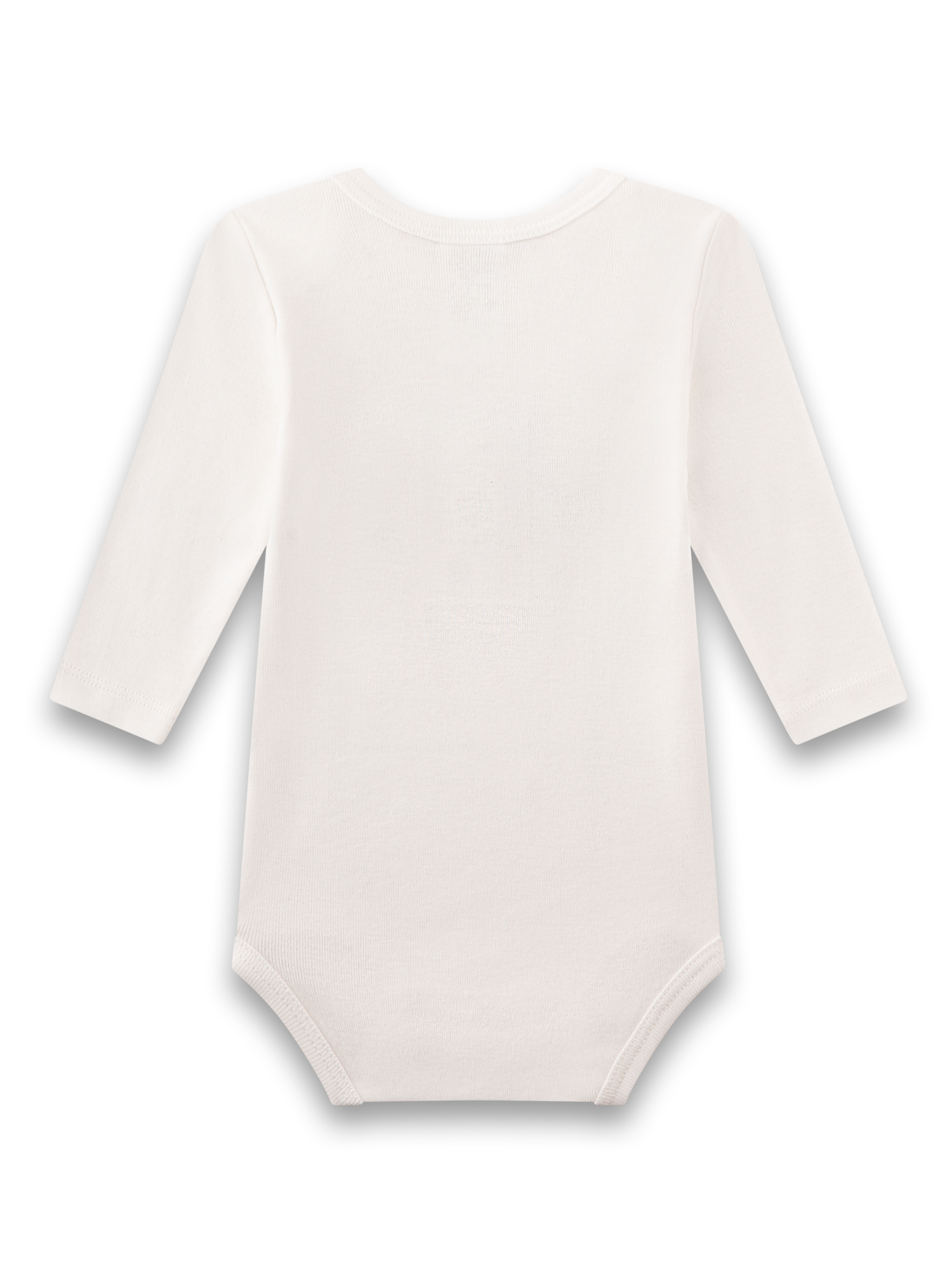 Babybody, Langarm, Weiß, Rundhalsausschnitt, Einfarbig