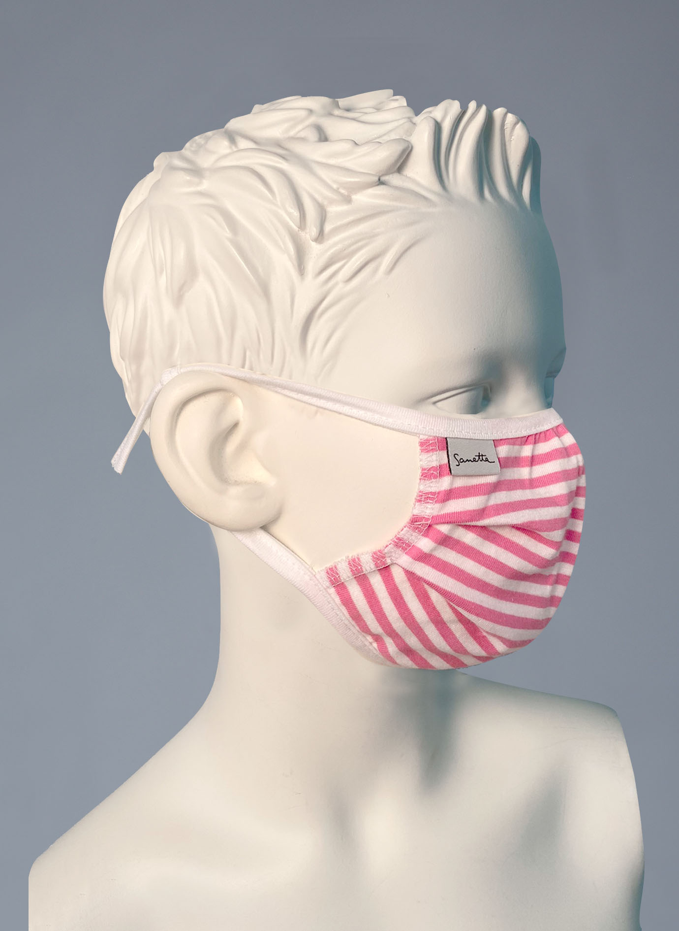 Wiederverwendbare Mund-Nasen-Maske Mädchen Dreierpack Ringel Rosa