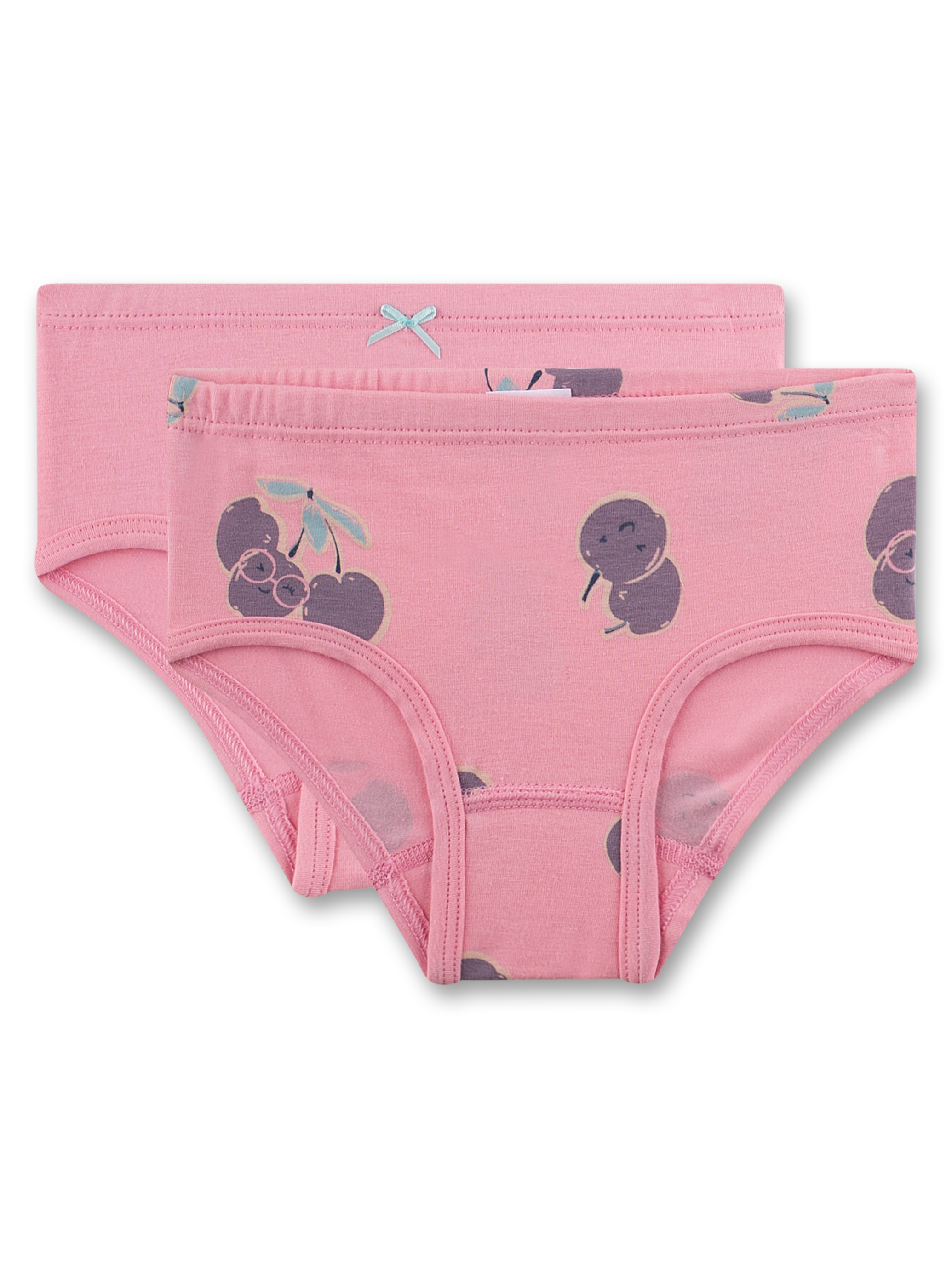Mädchen-Hüftslip (Doppelpack) rosa Pflaume