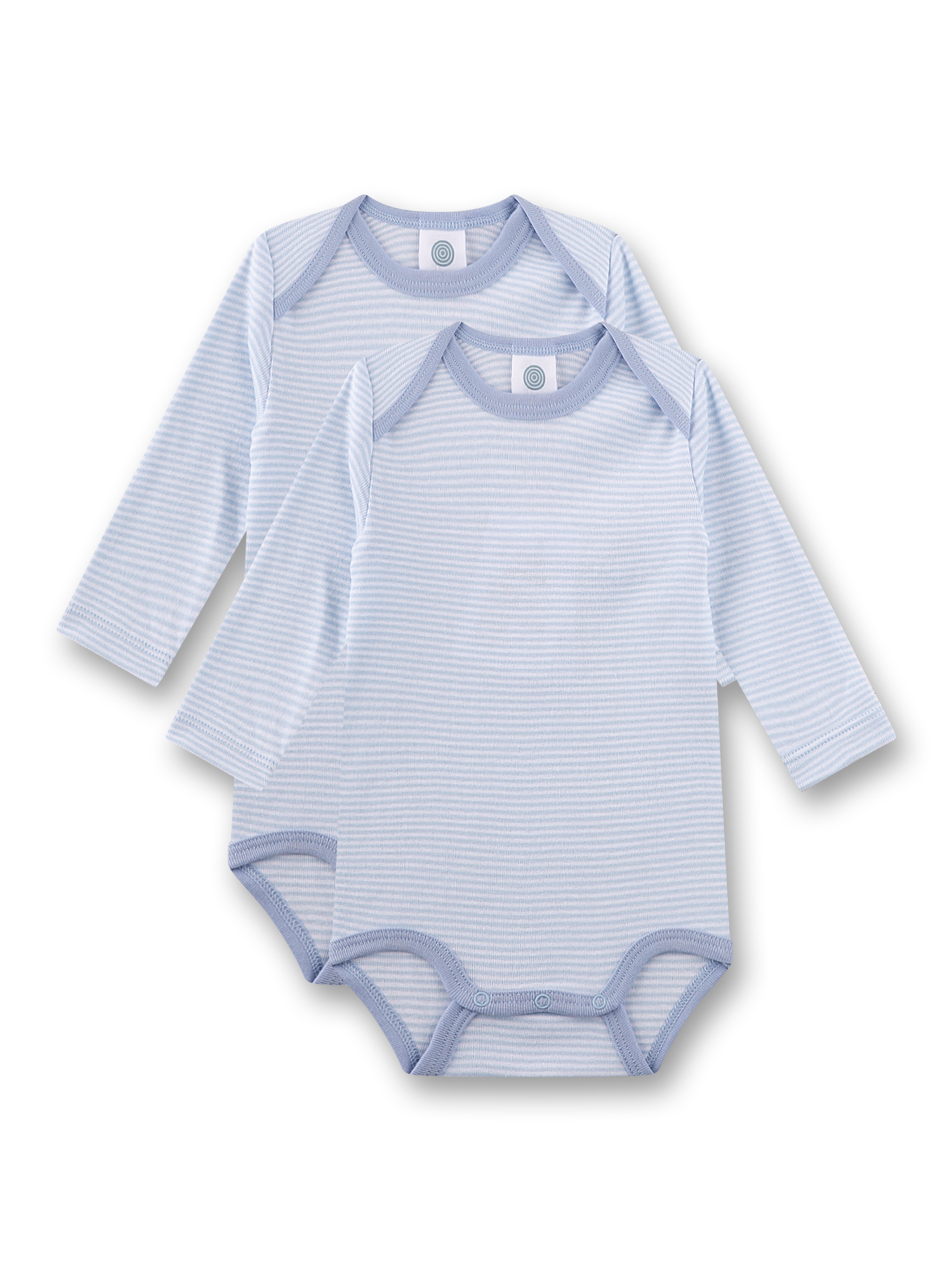 Baby-Body (Doppelpack) langarm blau-weiß Streifen