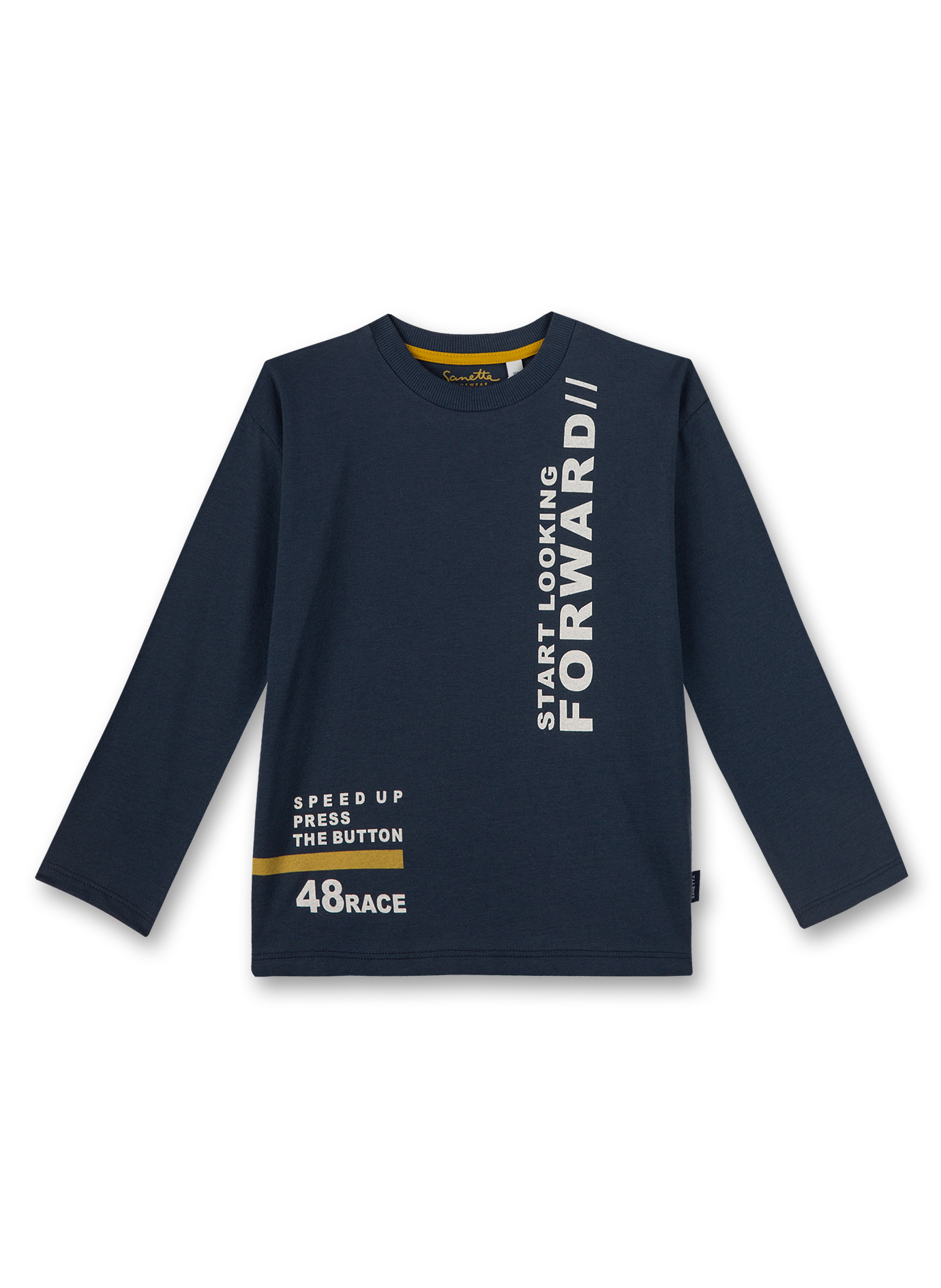 Jungen-Shirt langarm Dunkelblau Space Driver