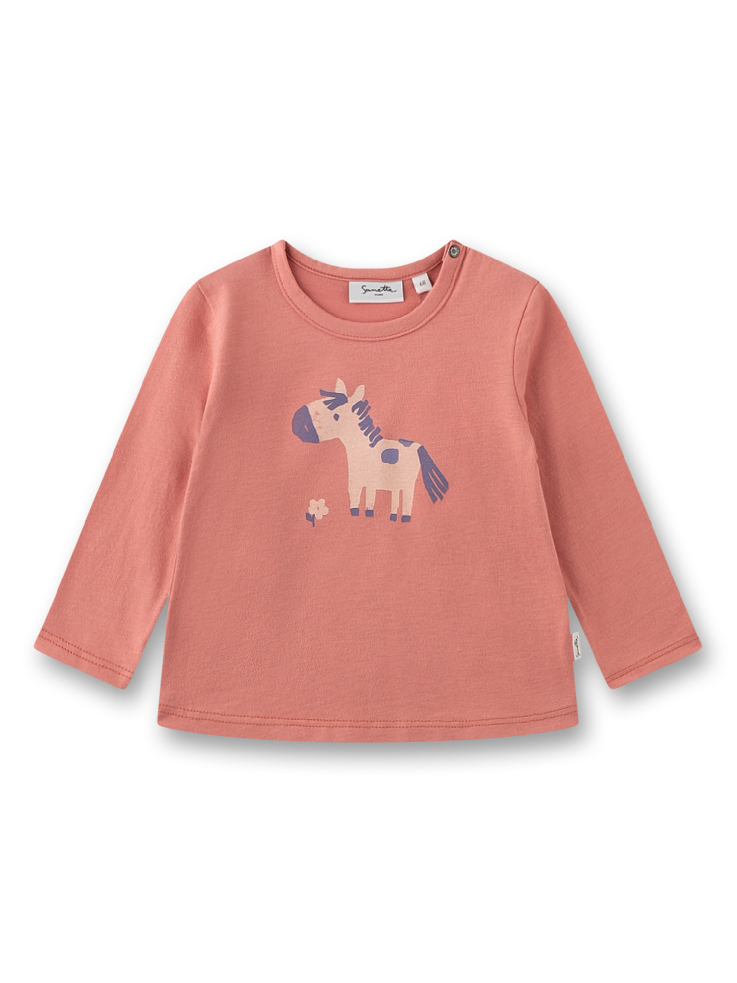 Mädchen-Langarmshirt rosa Esel