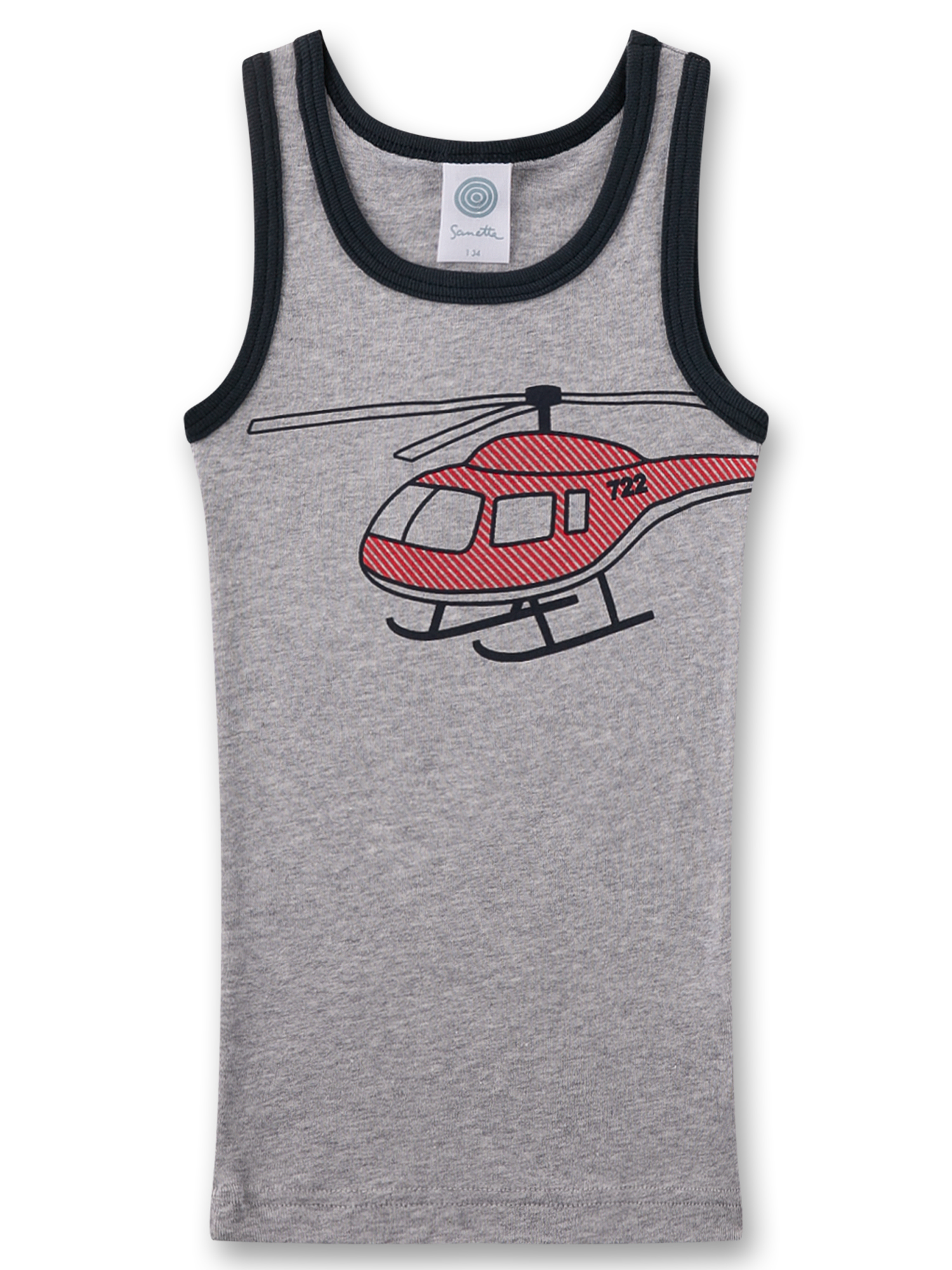 Jungen-Unterhemd grau Helikopter