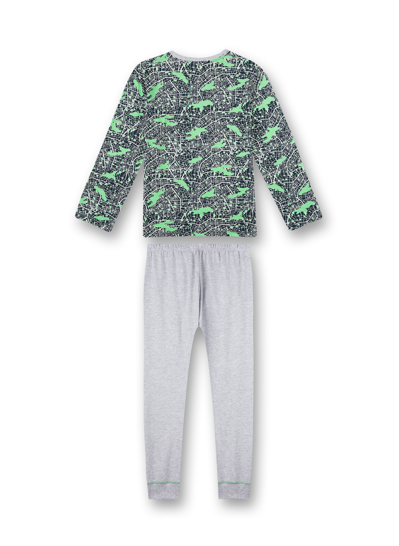 Jungen-Schlafanzug lang Blau Camouflage-Allover Big City Life