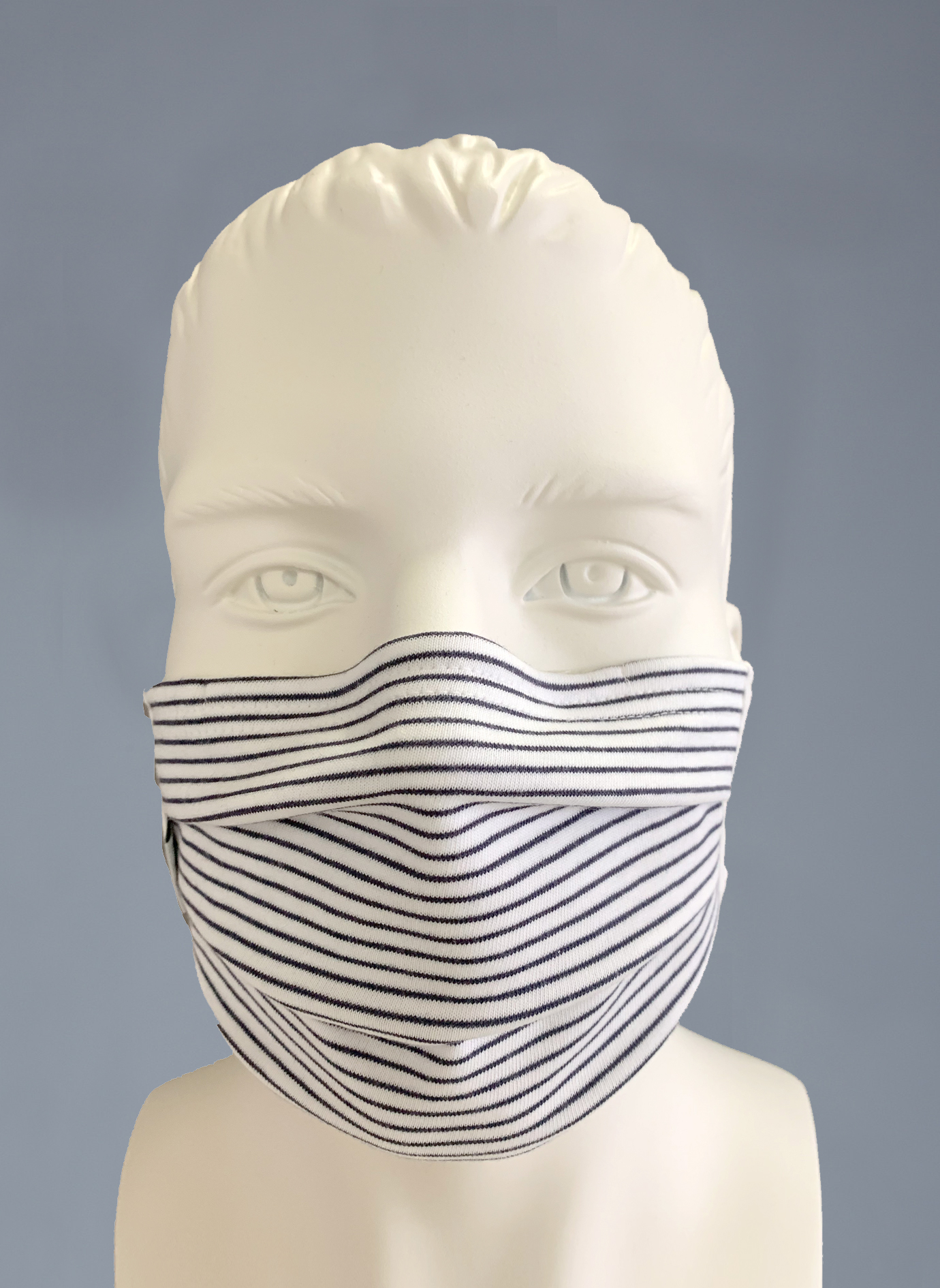  Wiederverwendbare Mund-Nasen-Maske Erwachsene Doppelpack Anthrazit Ringel