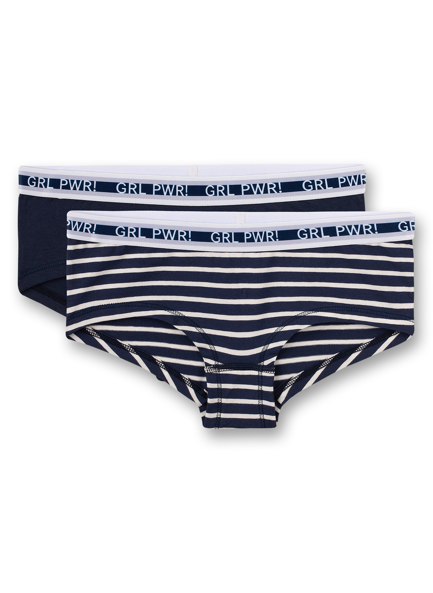 Mädchen-Cutbrief (Doppelpack) Blau-geringelt und Dunkelblau Athleisure