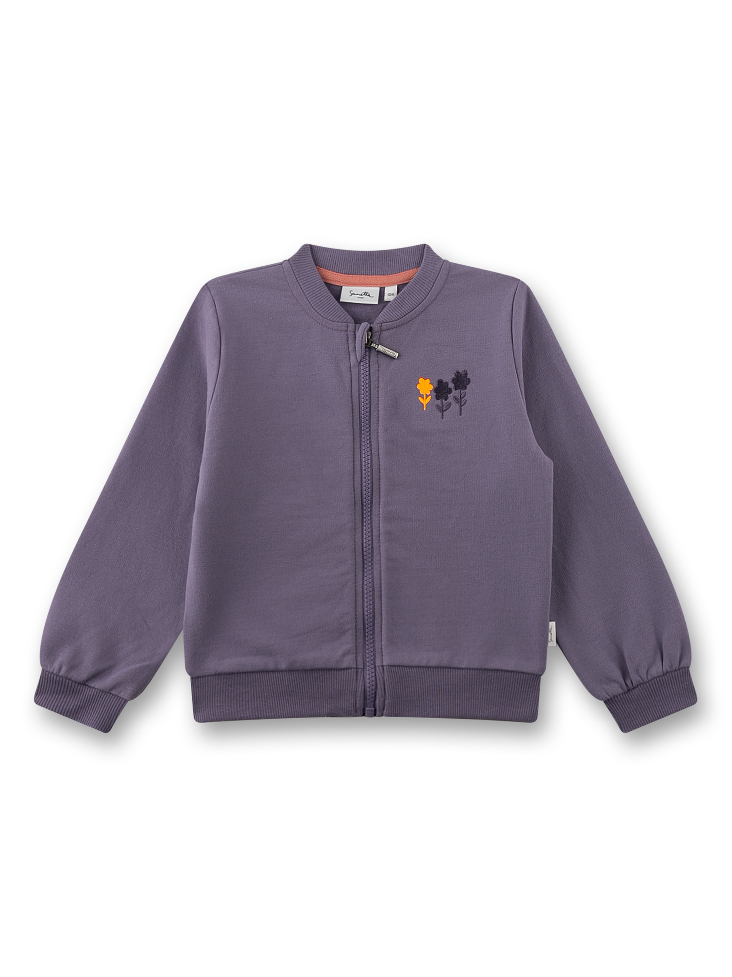 Mädchen-Sweatjacke lila Blume