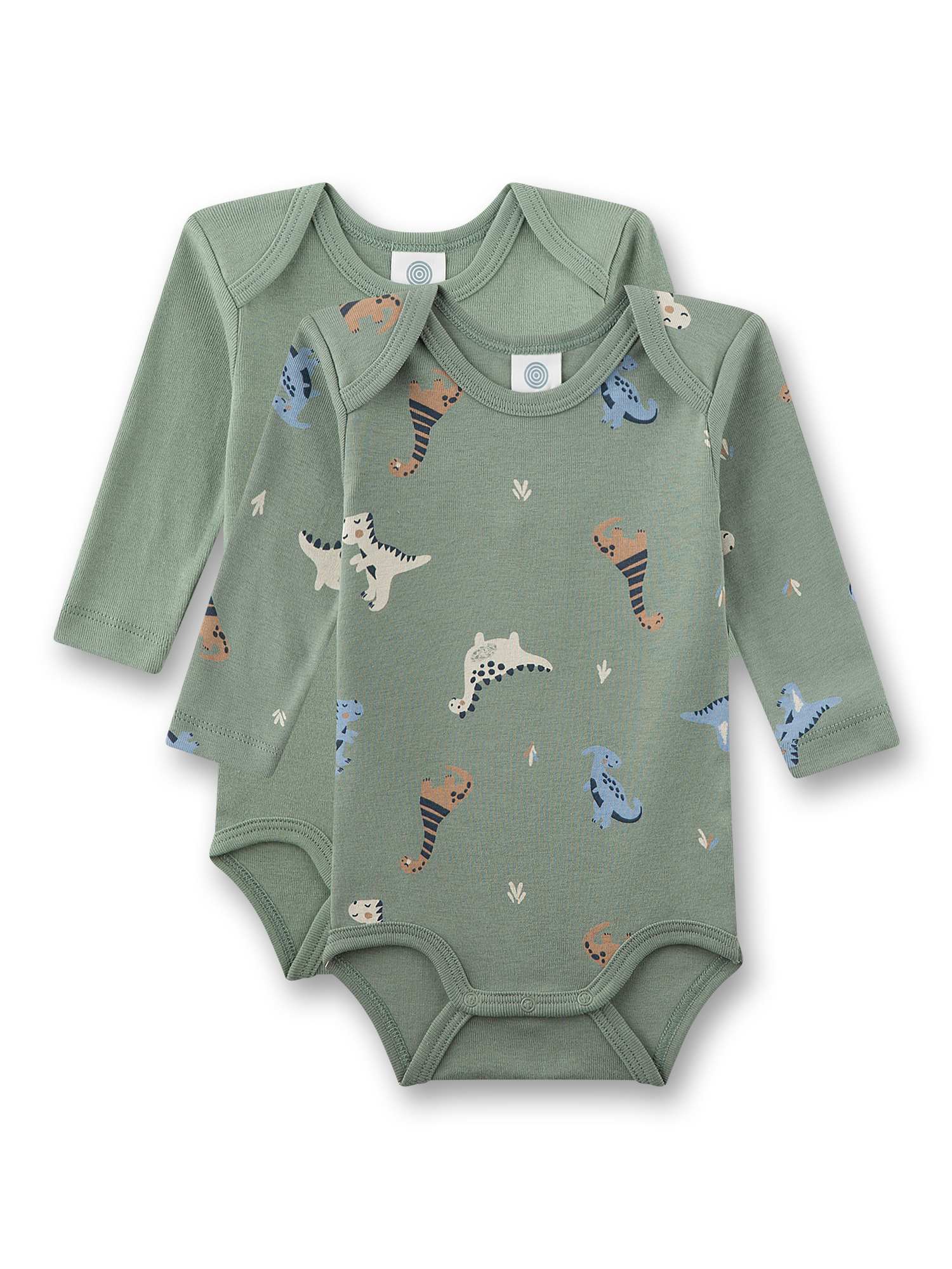 Body, Langarm, Baby, Dinosaurier, Grün