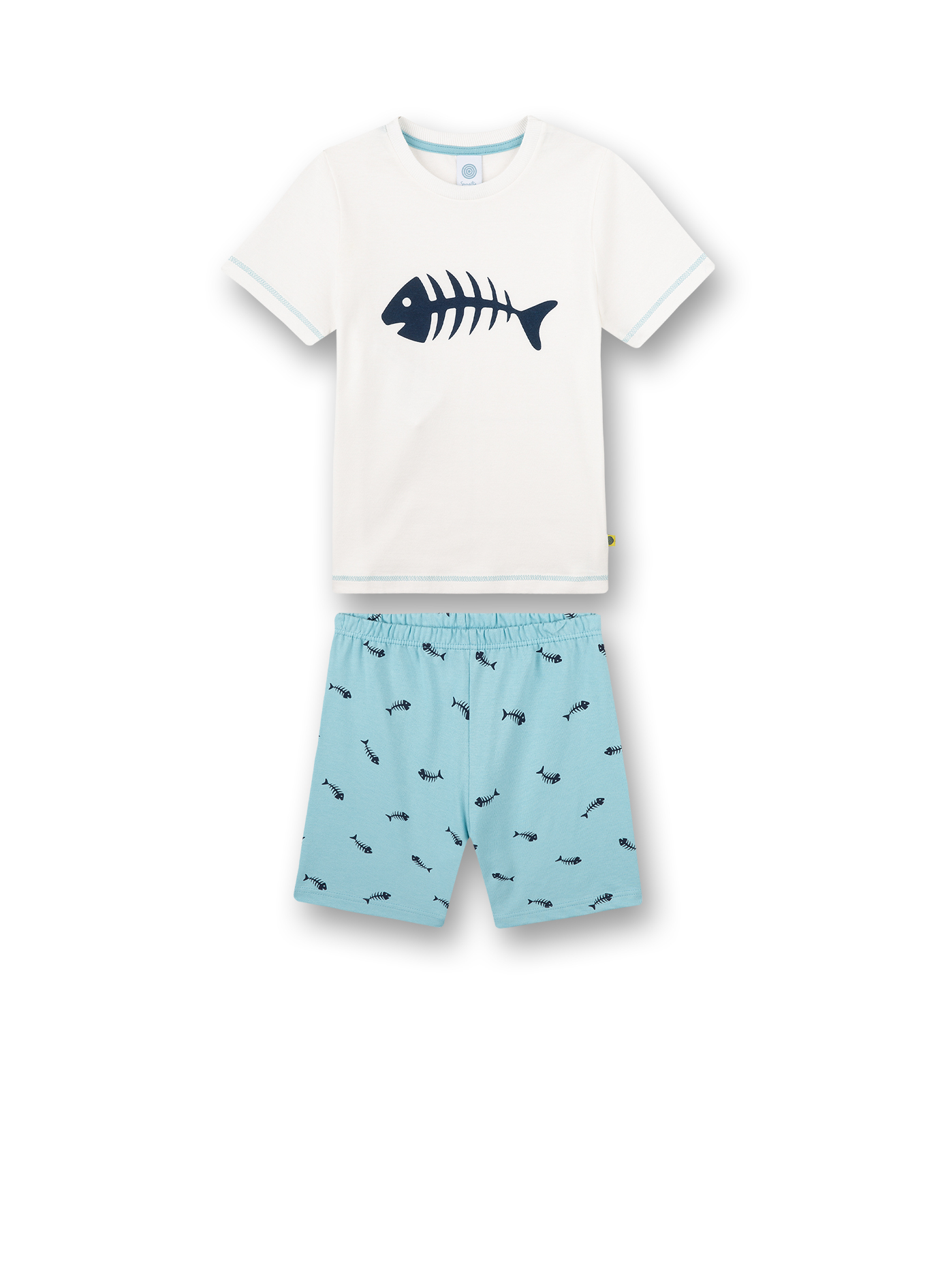Jungen-Schlafanzug kurz Weiß Sun, Palms and Beach
