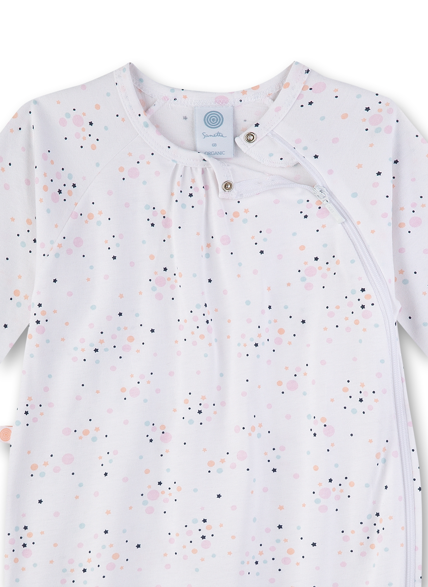 Mädchen-Overall mit Klappfuß Weiß Sprinkle Dot