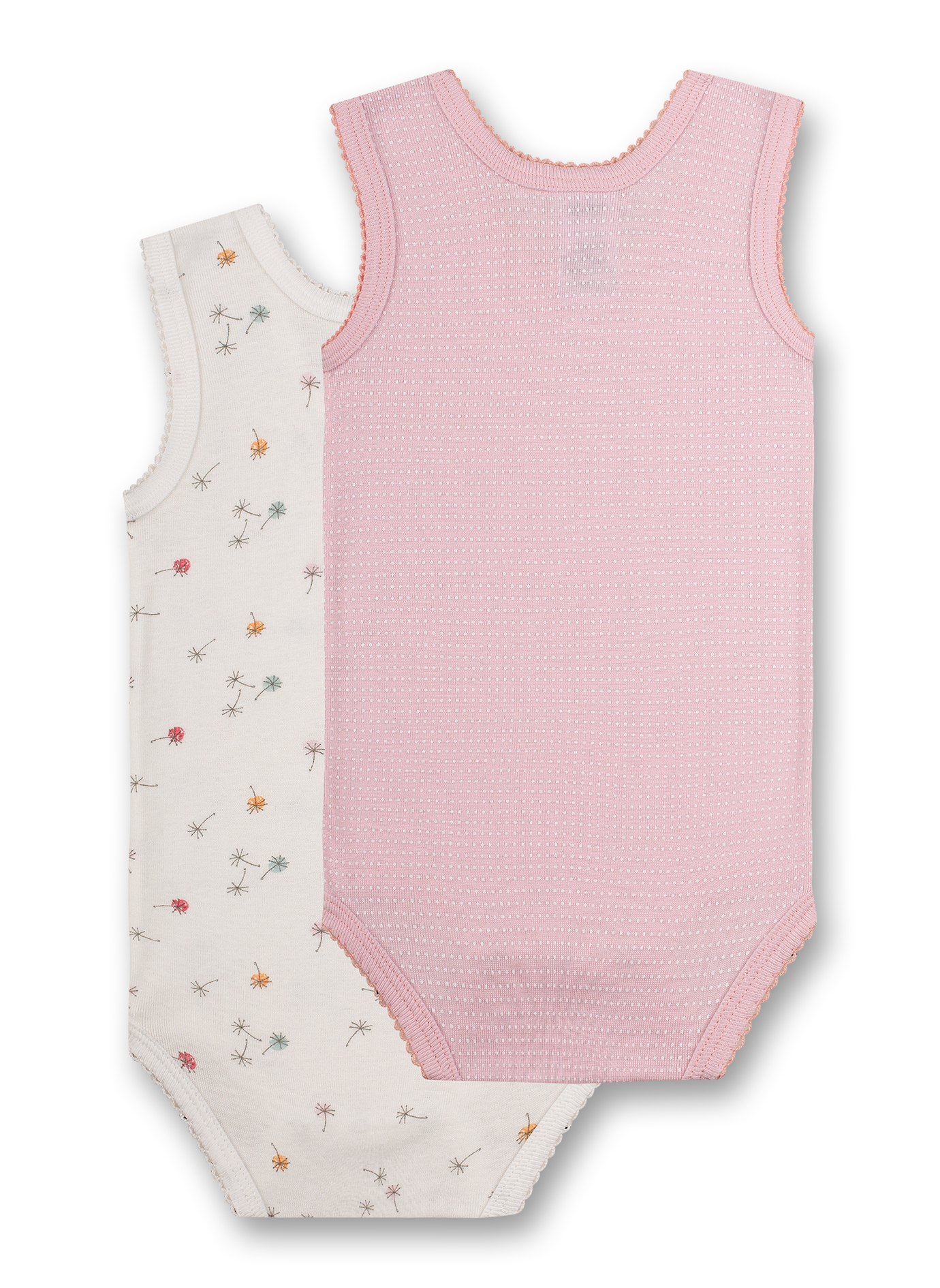 Body ärmellos (Doppelpack) Rosa und Off-White Shiny Dragonfly