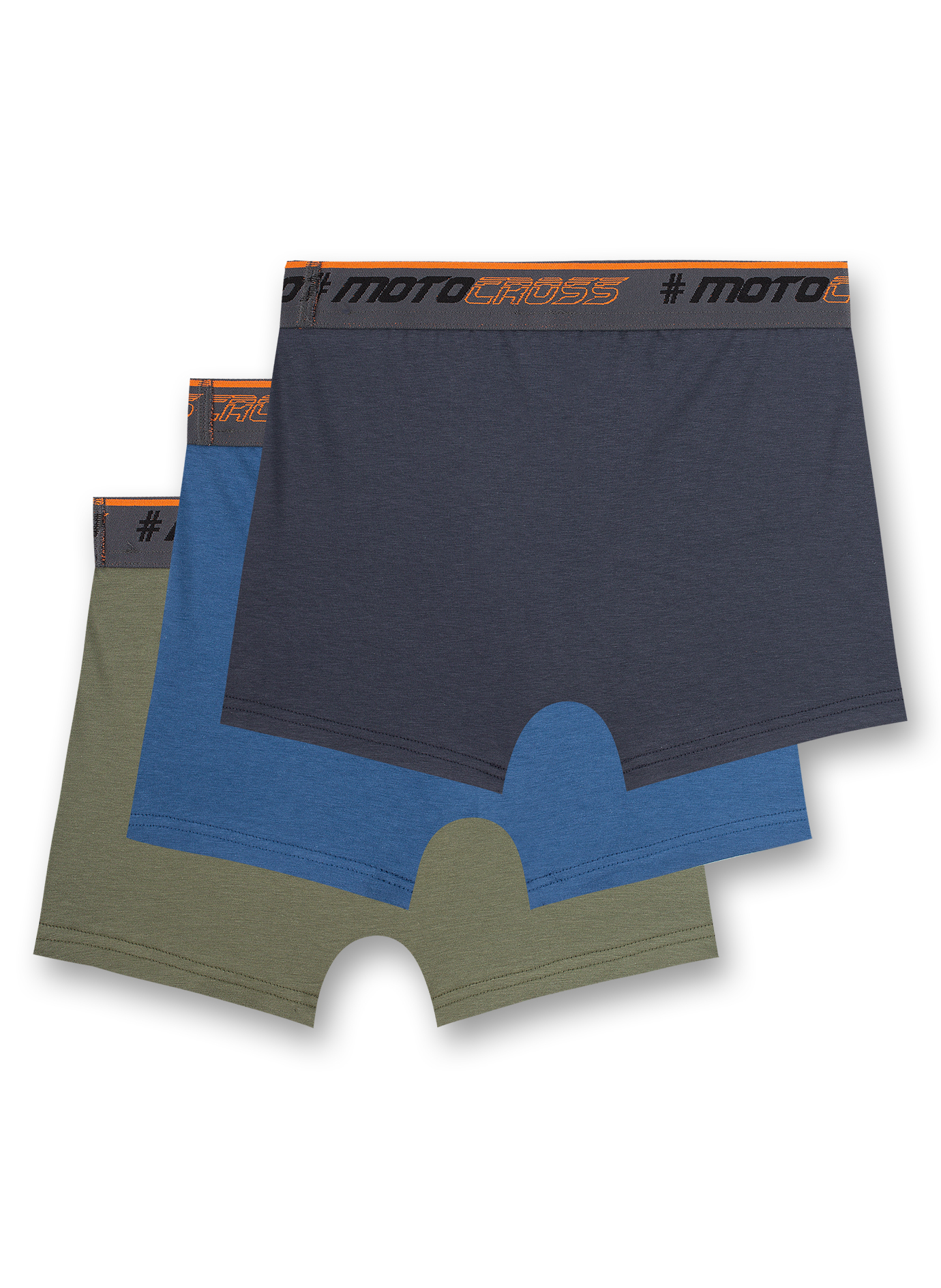 Jungen-Shorts (Dreierpack) Khaki Blau und Anthrazit 