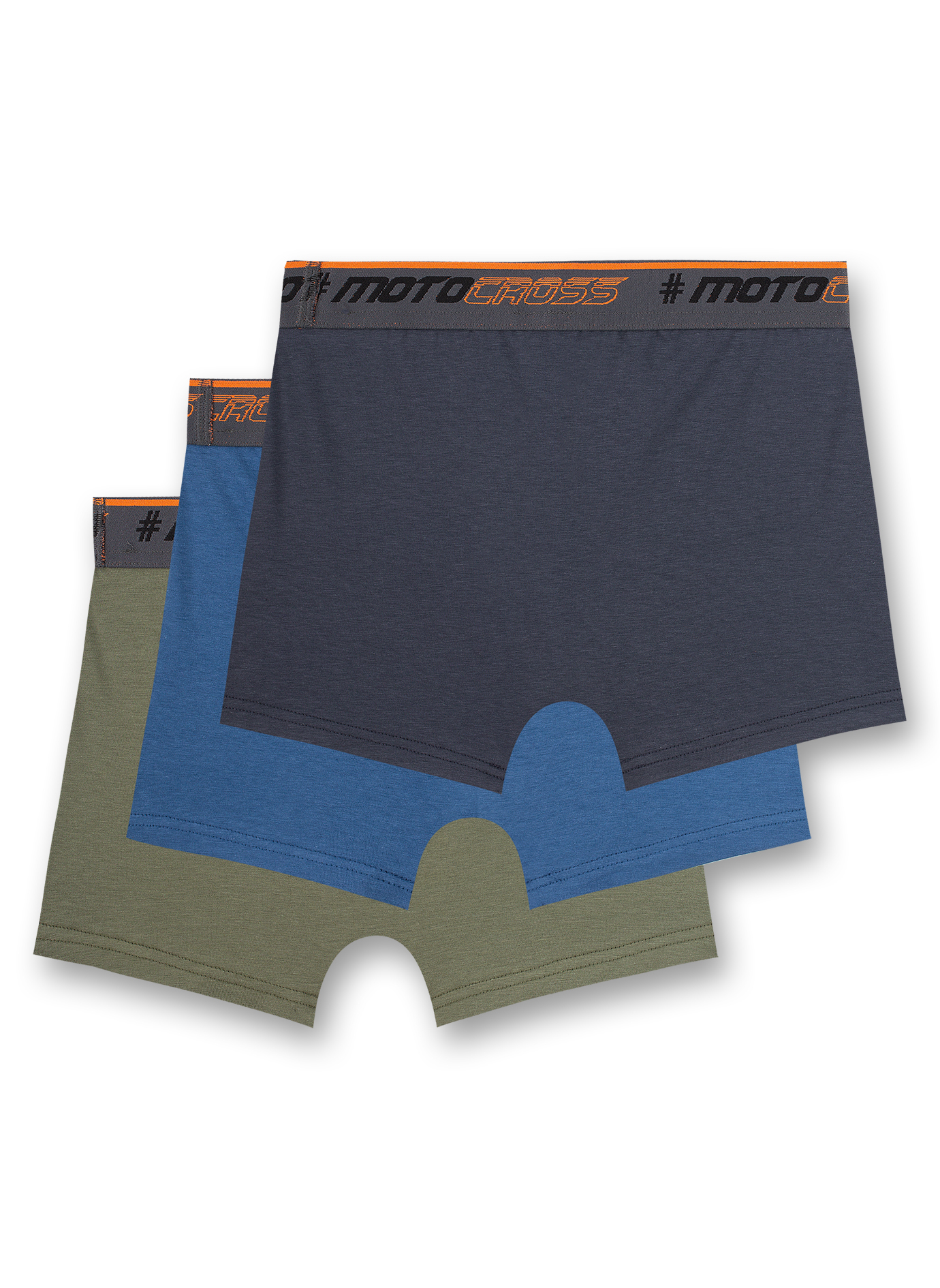 Jungen-Shorts (Dreierpack) Khaki Blau und Anthrazit