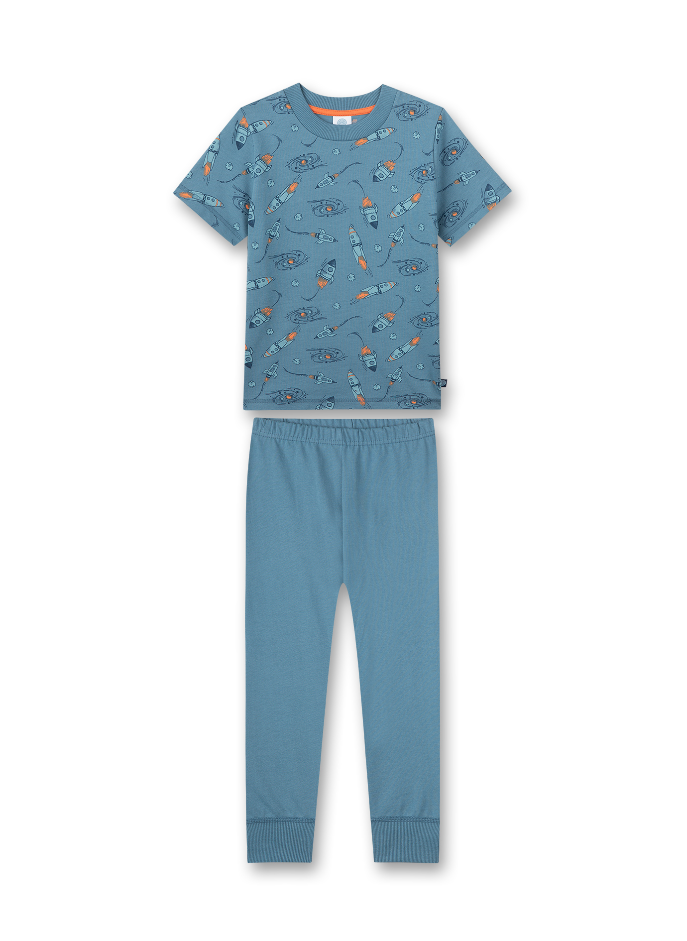 Jungen-Schlafanzug kurz blau Weltraum