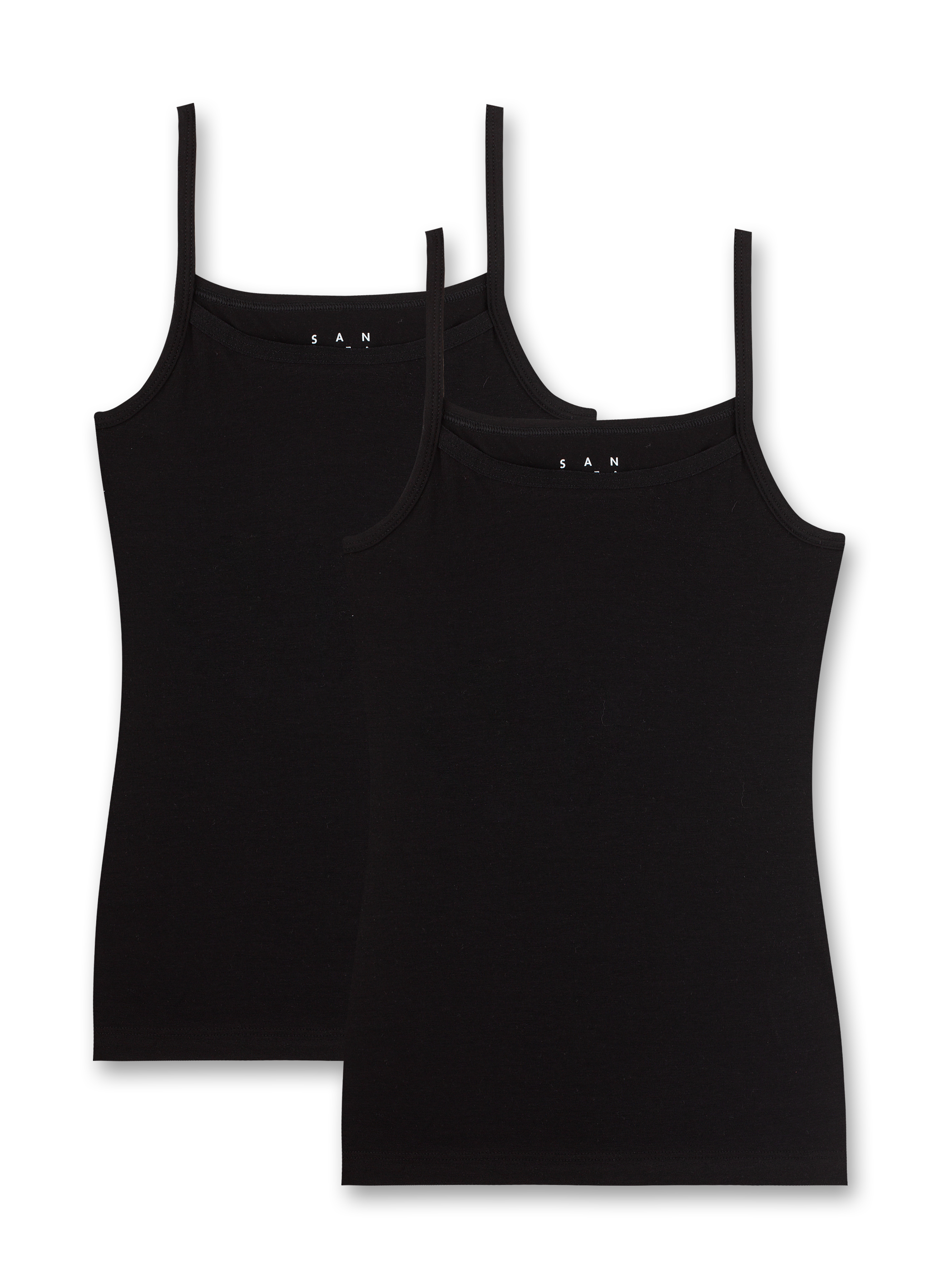 Mädchen-Unterhemd (Doppelpack) Schwarz