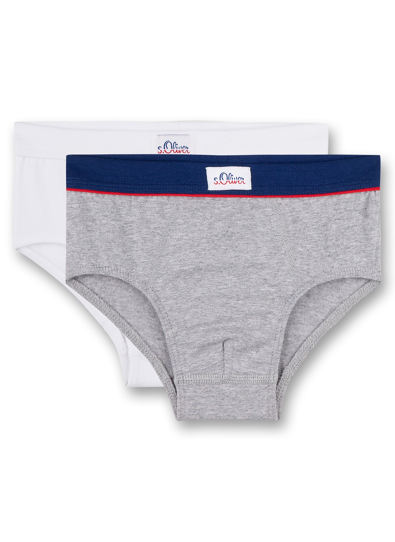 Jungen-Slip (Doppelpack) Graumelange und Weiß