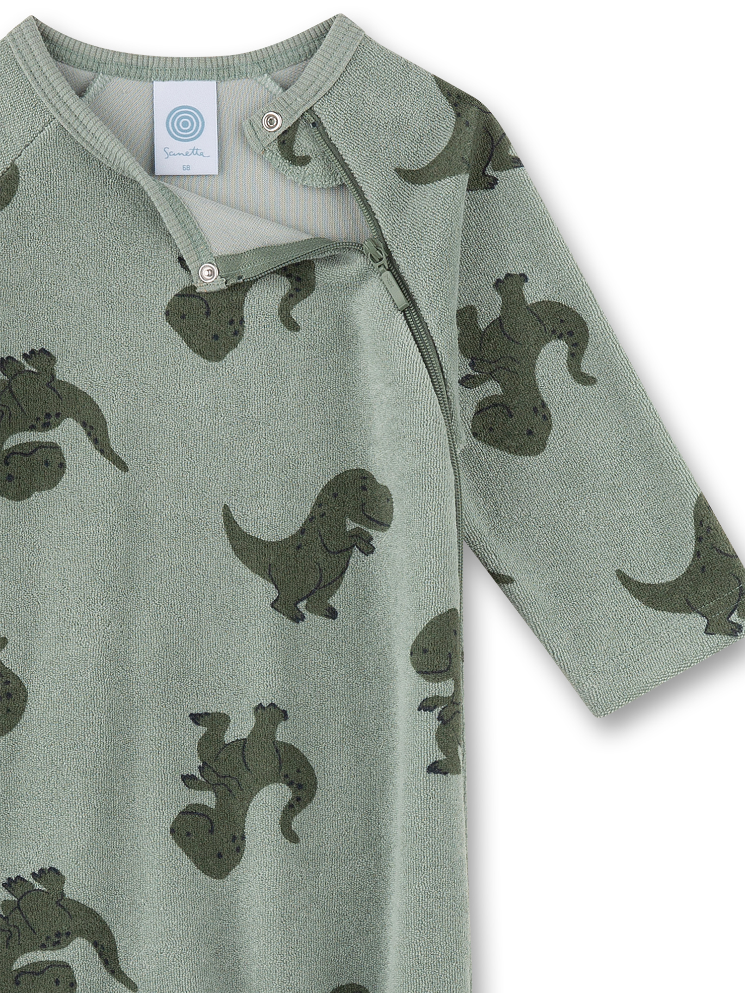 Jersey, T-Shirt, Dino, Grün, Allover-Druck