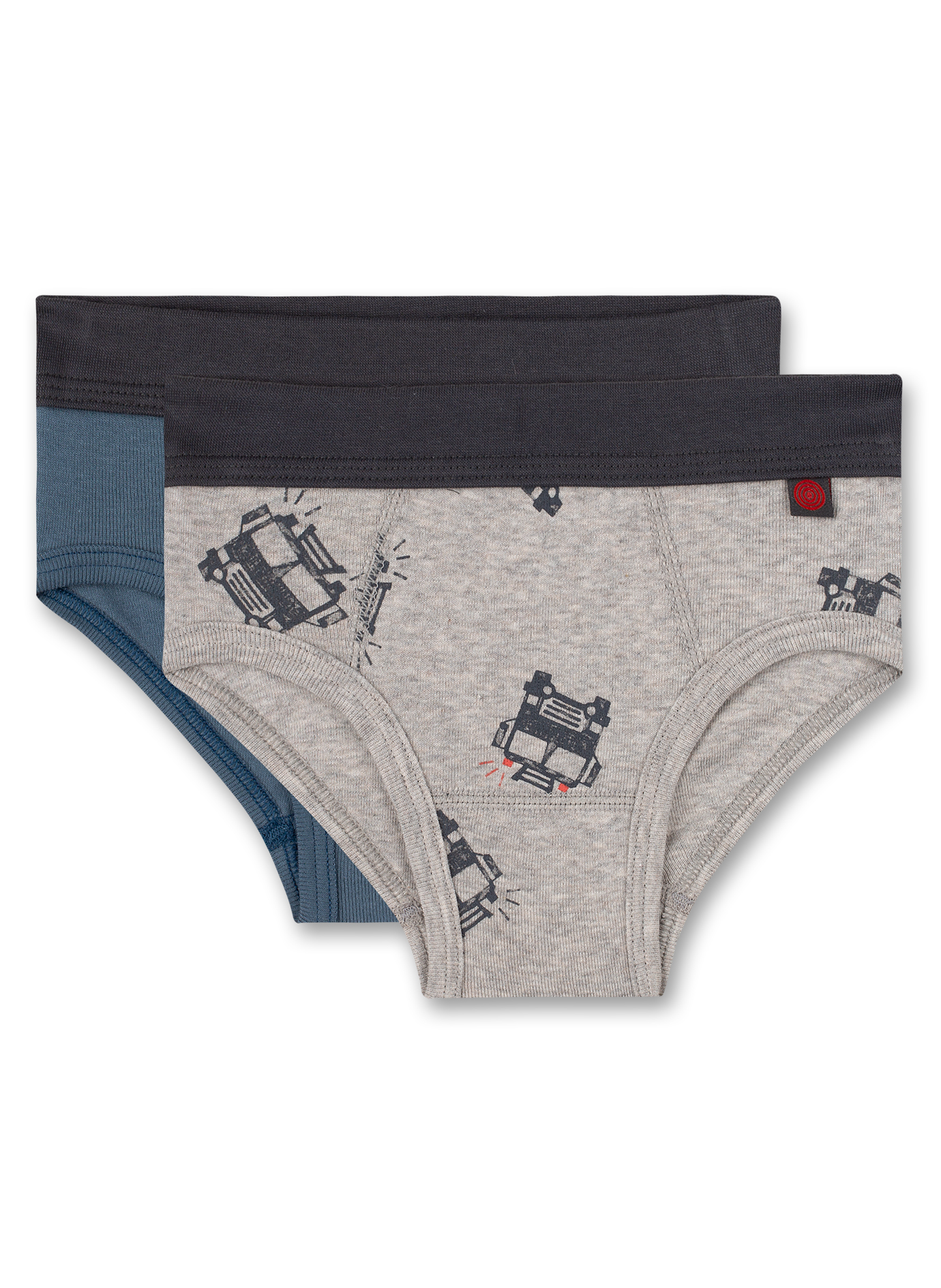 Jungen-Slips (Doppelpack) Graumelange und Blau Truck