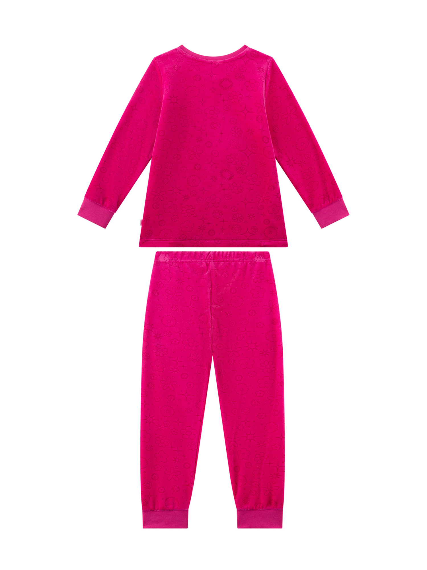Kinderpyjama, Langarmshirt, Hose, Fuchsia, Muster