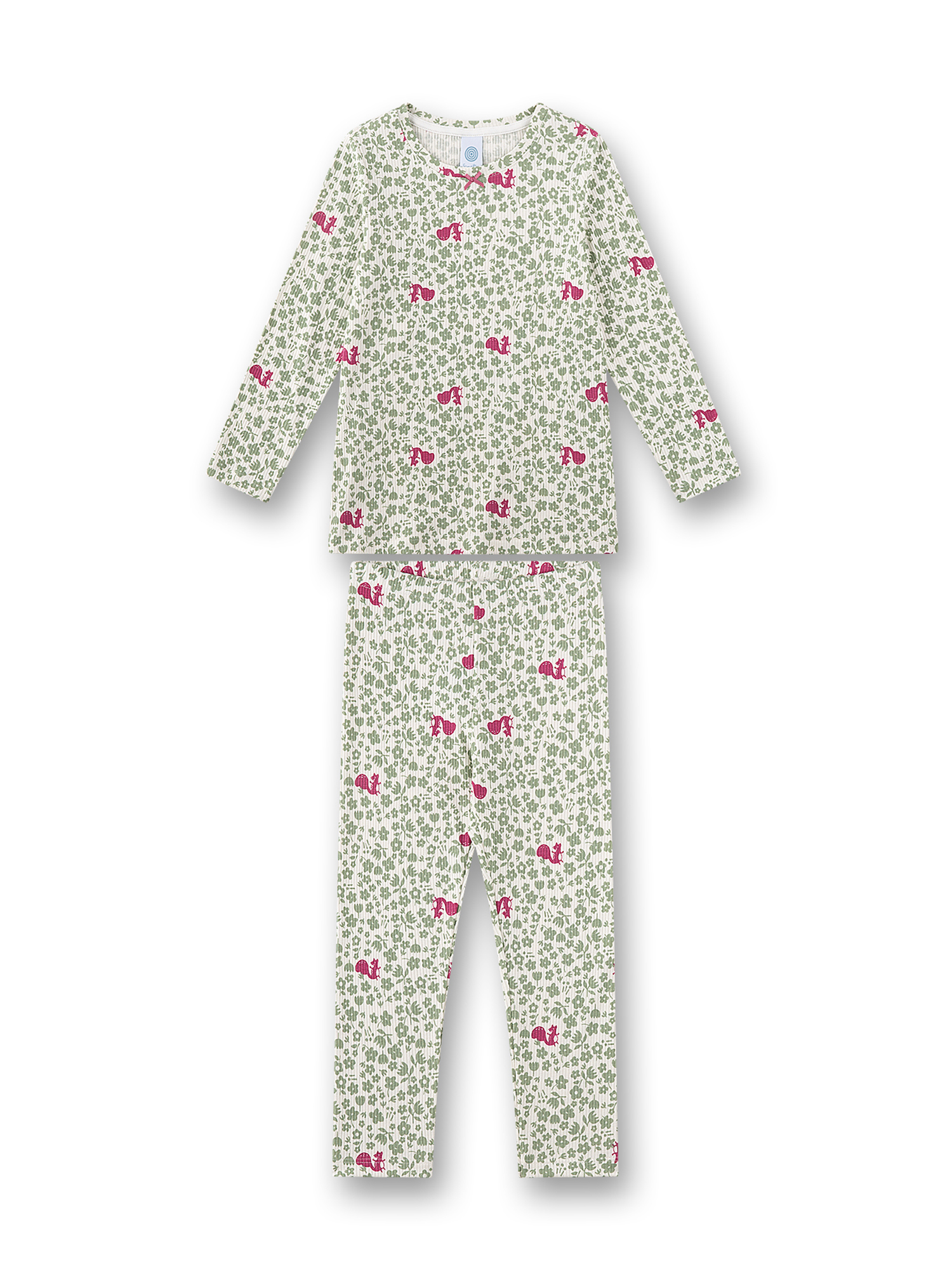 Nachthemd, Pyjama, Langarm, Allover-Muster, Blumenmuster