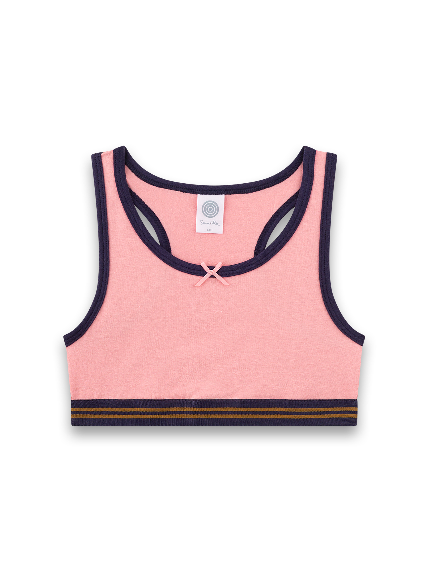 Tanktop, Kinder, Rosa, Streifenbündchen, Kleidungsvorderseite