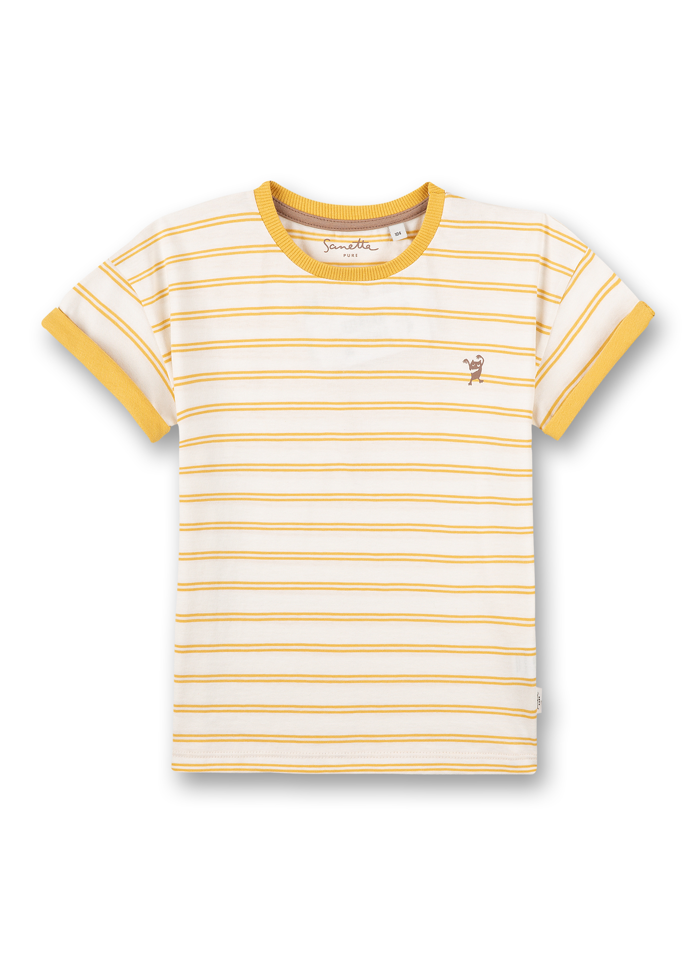 Unisex T-Shirt Gelb Ringel