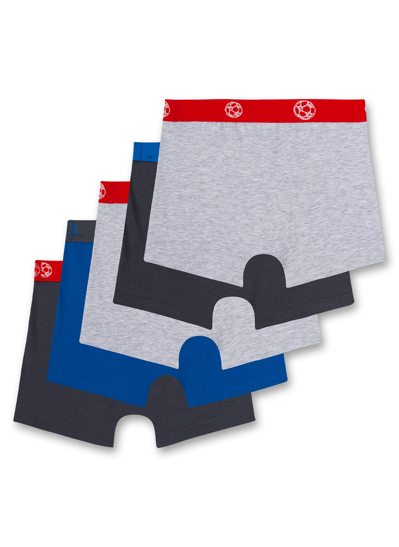 Jungen-Hipshorts (5er-Pack) Graumelange Blau und Dunkelgrau