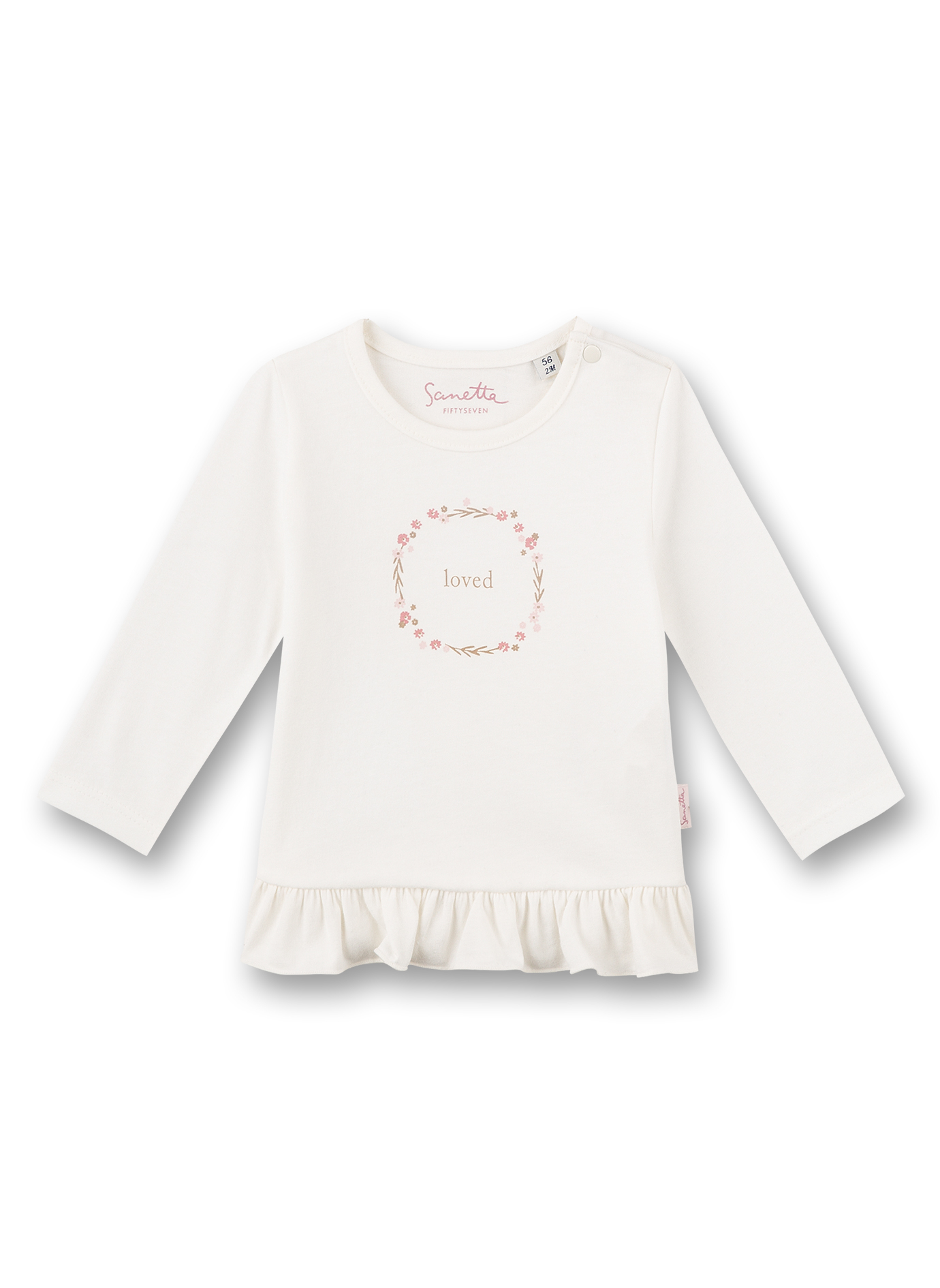 Mädchen-Shirt langarm Off-White Lovely Teddy