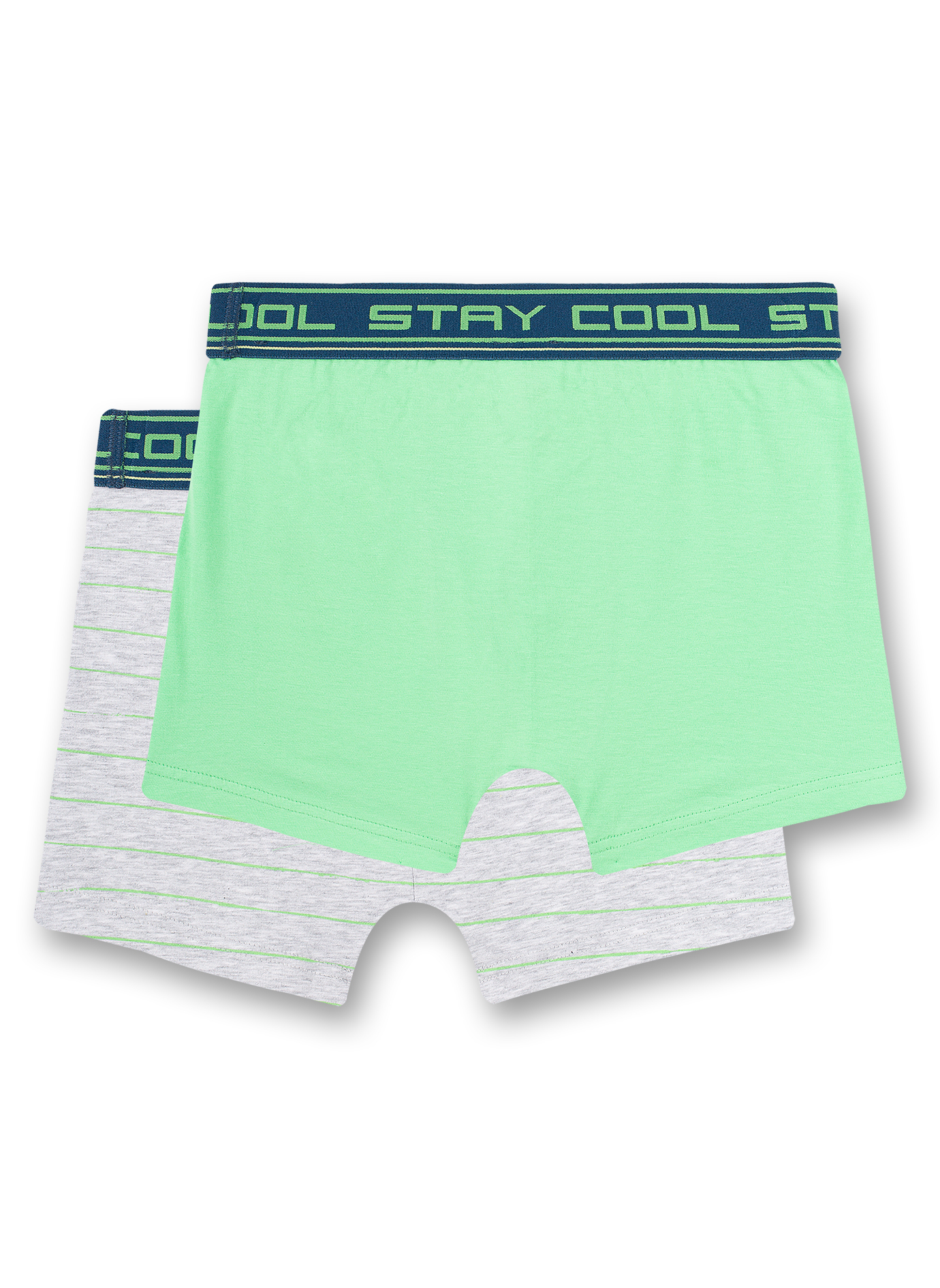 Jungen-Hipshorts (Doppelpack) Graumelange und Neongrün