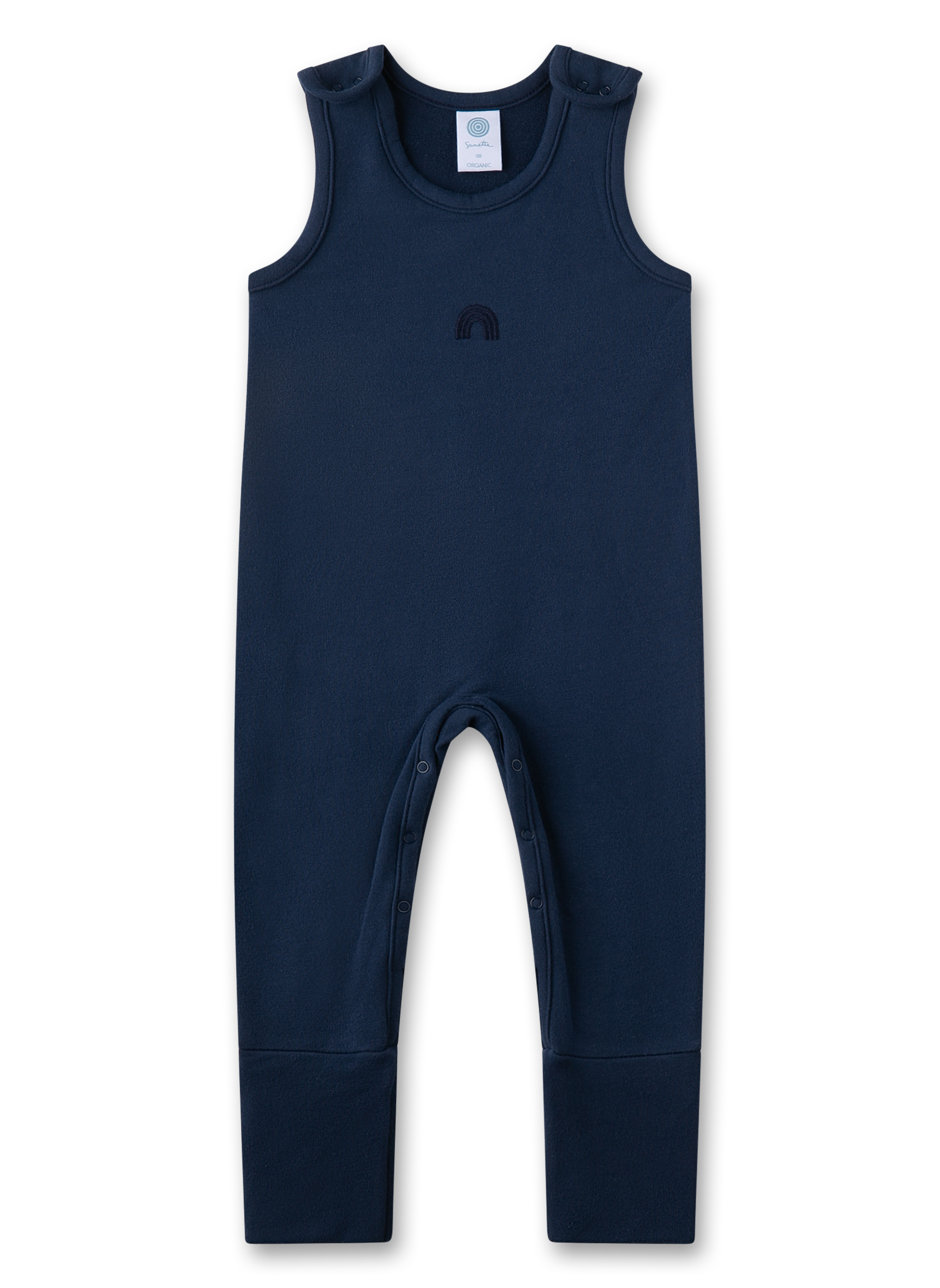 Baby-Strampler ärmellos blau Regenbogen