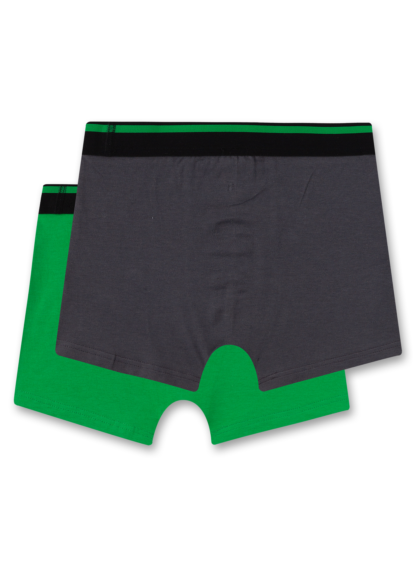 Jungen-Hipshorts (Doppelpack) Grün & Dunkelgrau