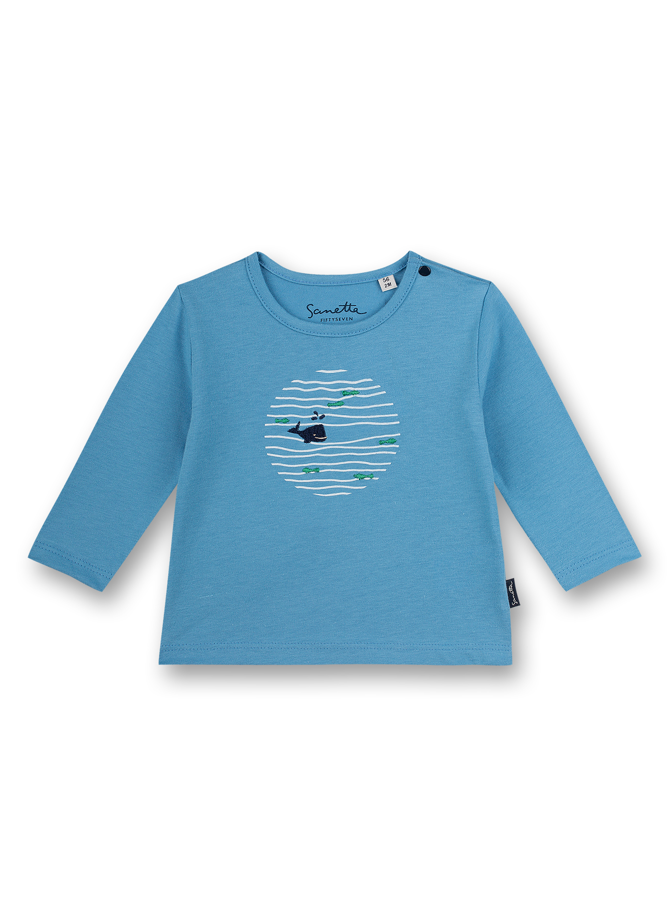 Jungen-Shirt langarm Hellblau Little Whale