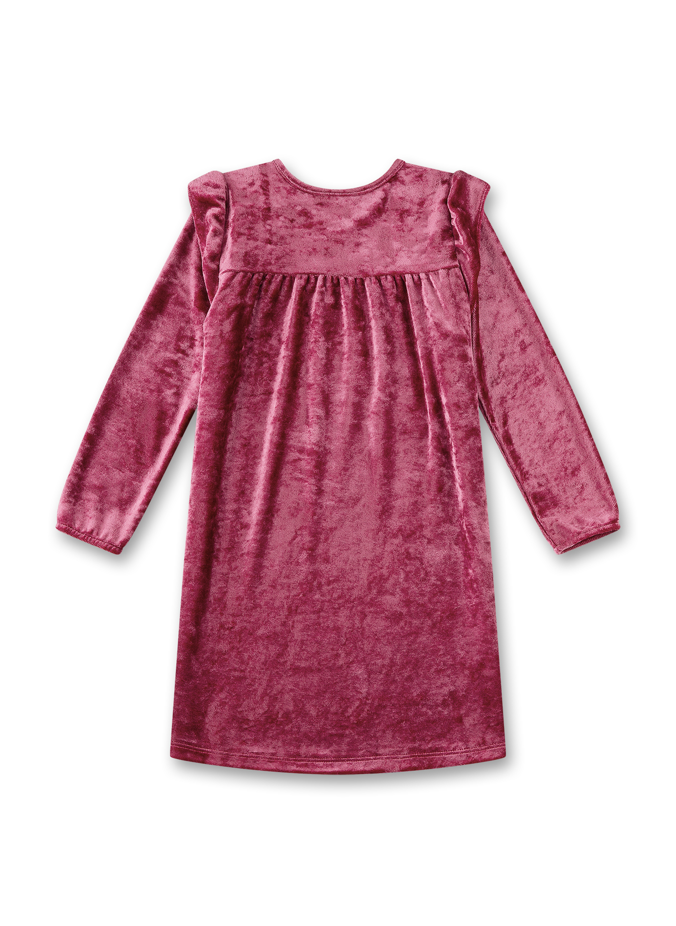 Velvet, Kleid, Langarm, Rosa, Geraffte Schulterpasse