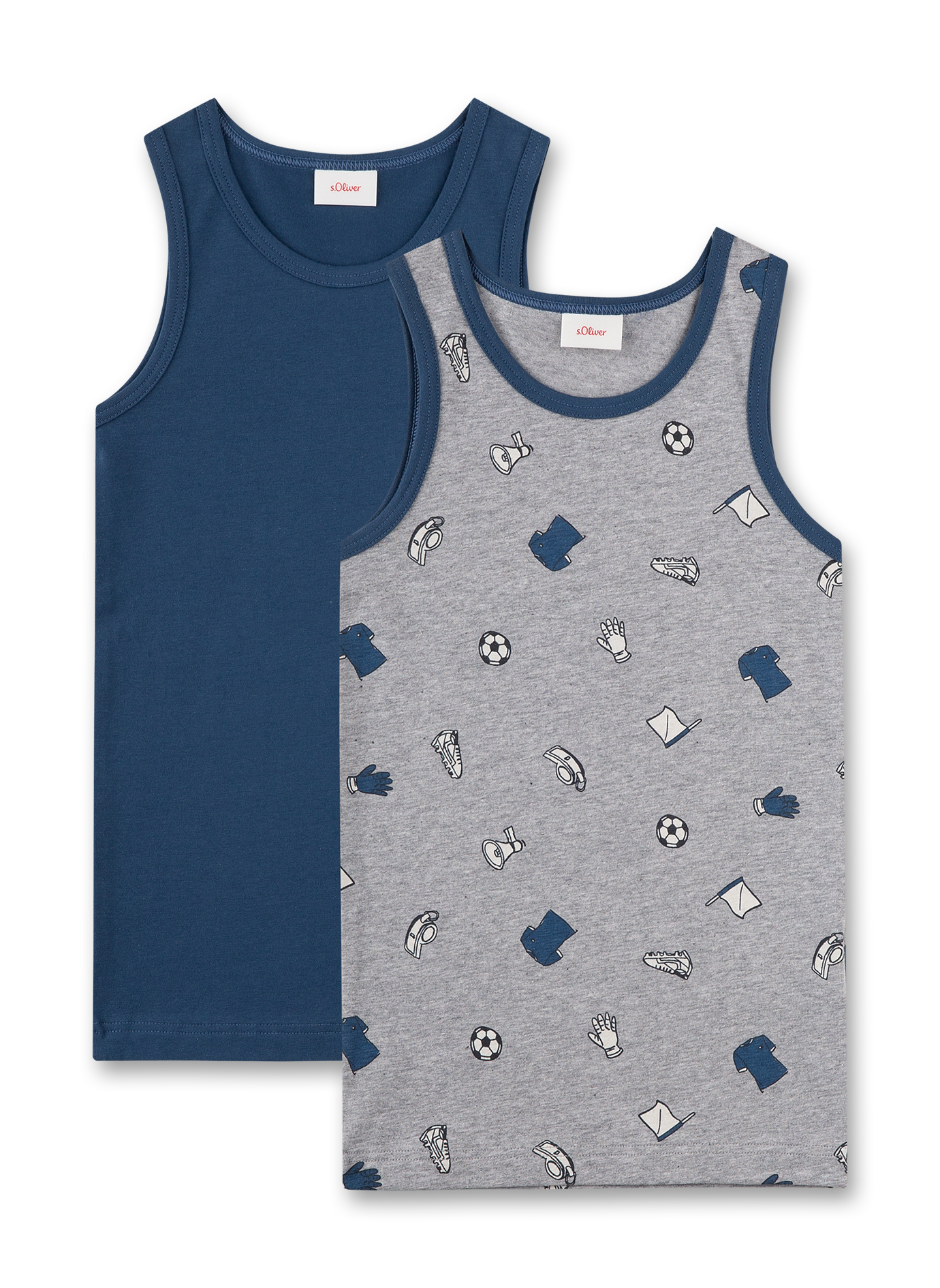 Jungen-Unterhemd (Doppelpack) Grau & Blau