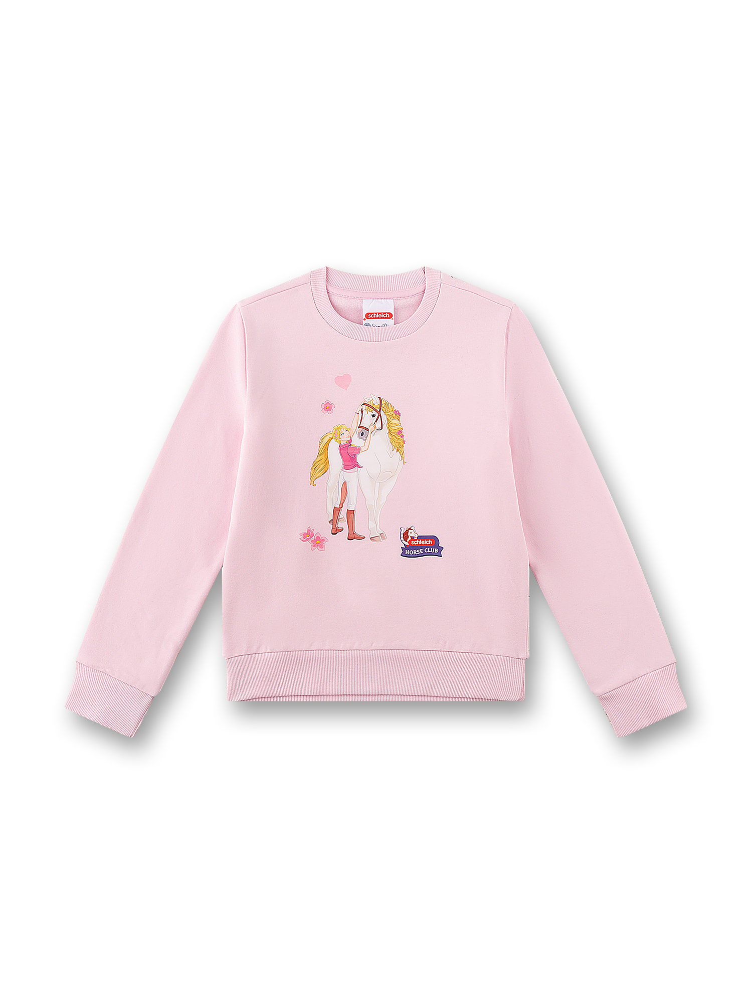 Kinderpullover, Rosa Sweatshirt, Mädchen, Hengst-Motiv, Print