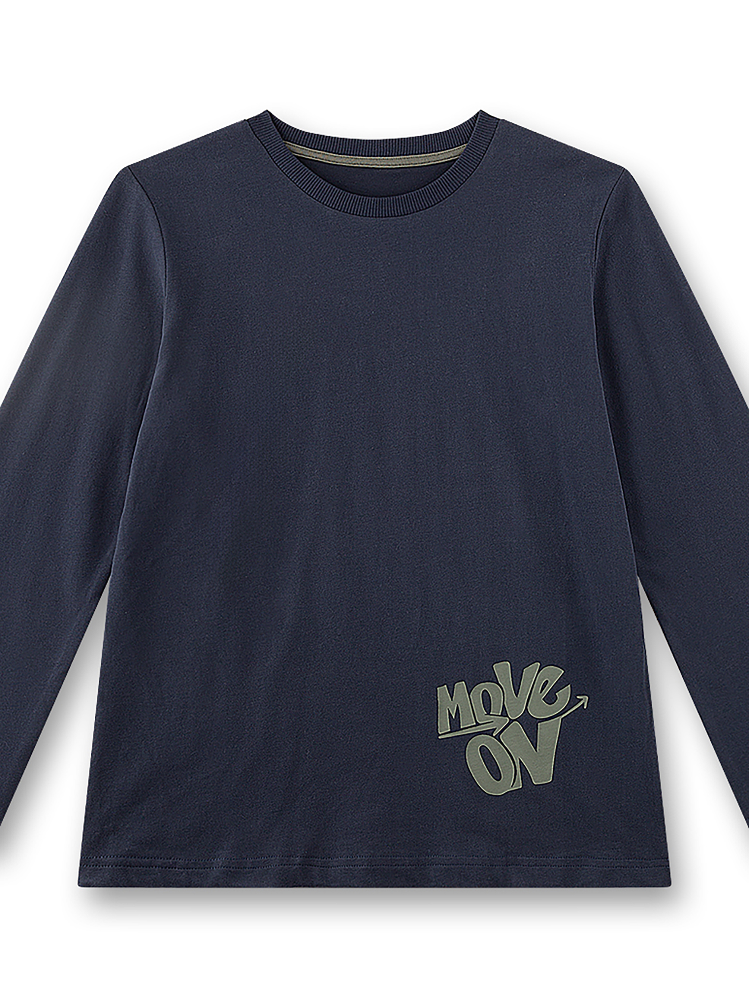 Langarmshirt, Navy, Rundhals, Kleidung, Move On Logo
