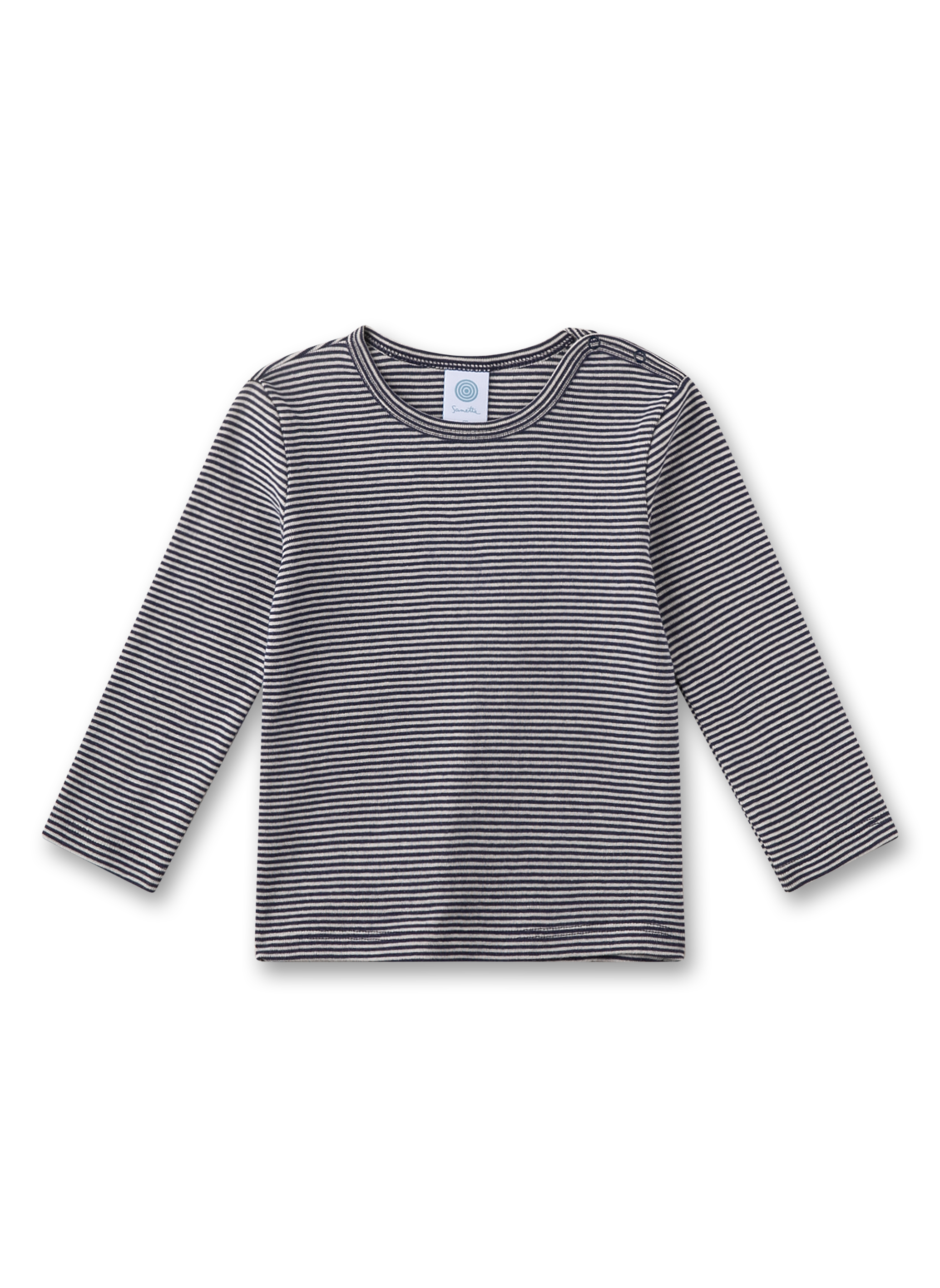 Baby-Langarmshirt blau Ringel