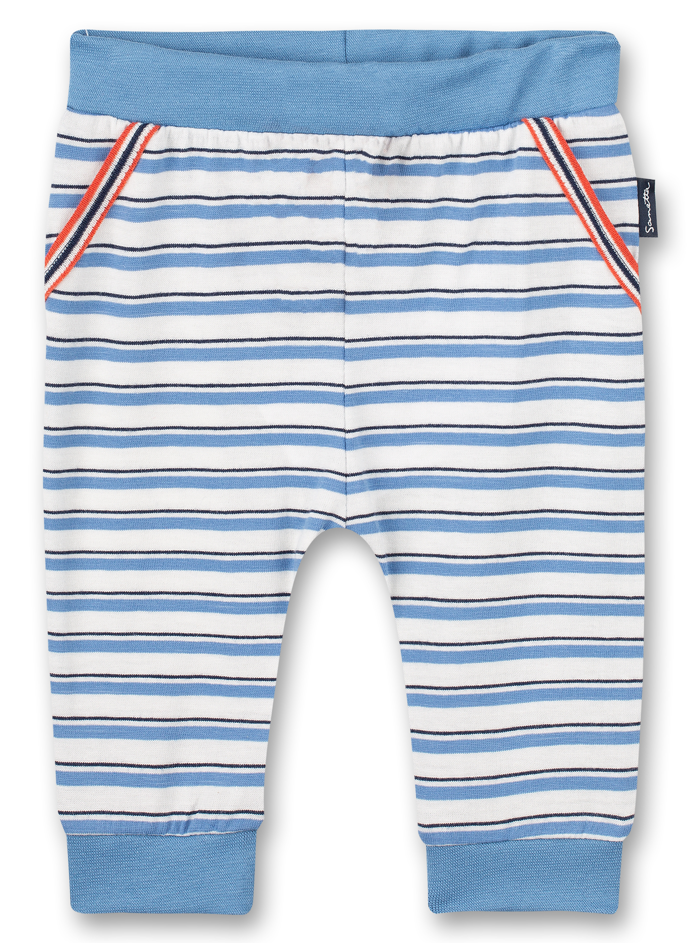 Jungen-Hose Off-White Blau-geringelt Little Lobster