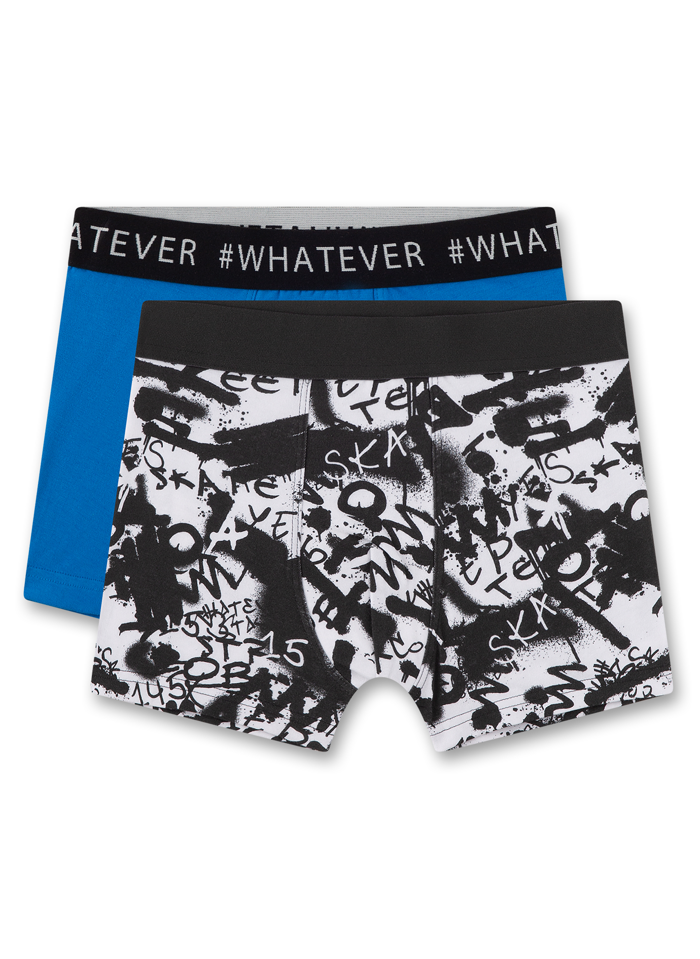 Jungen-Hipshorts (Doppelpack) Weiß & Blau