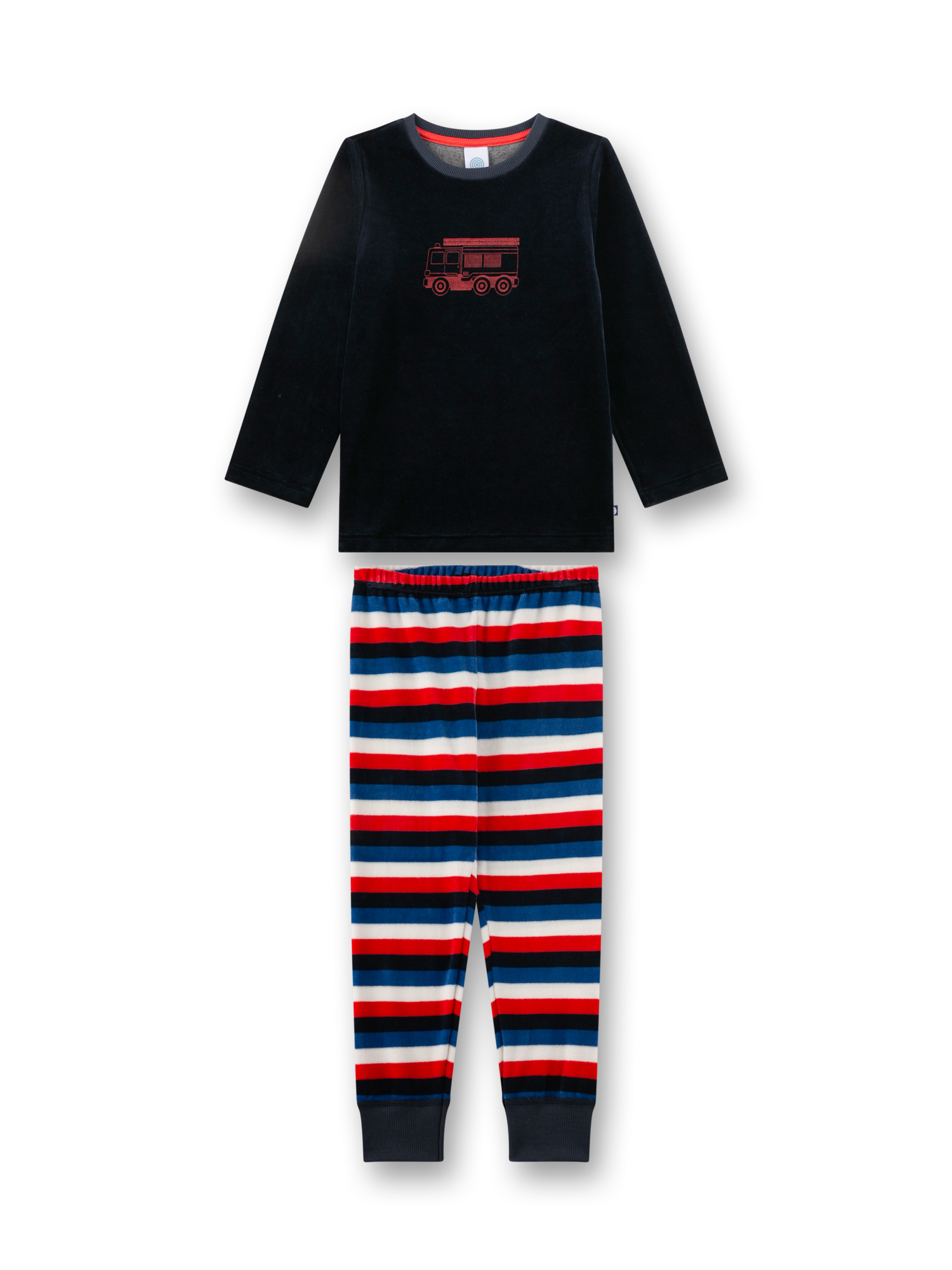 Jungen-Schlafanzug blau Feuerwehrauto aus Nicki