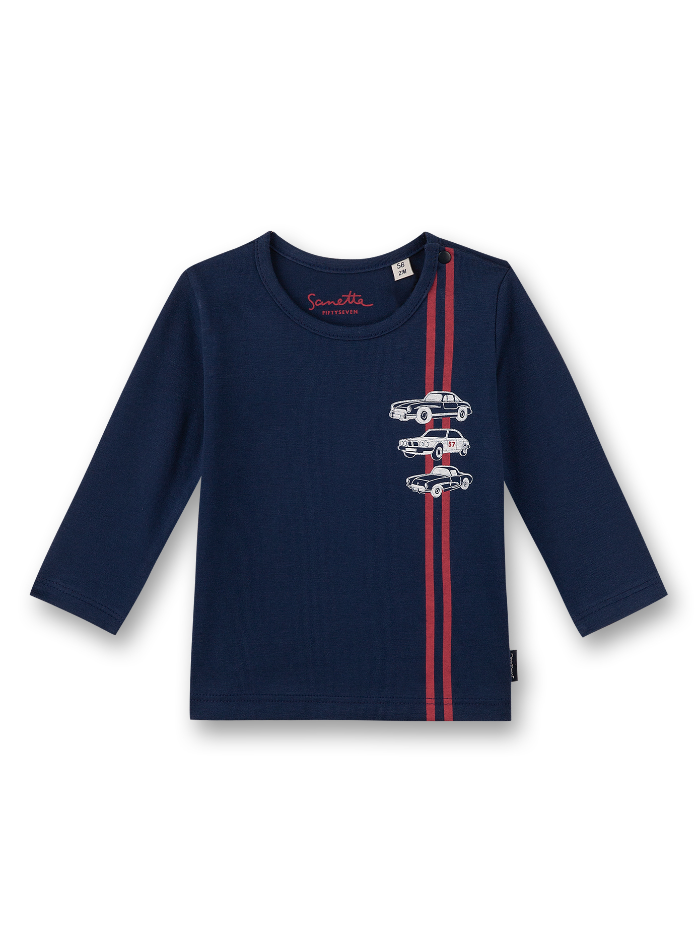 Jungen-Shirt langarm Dunkelblau Vintage Cars