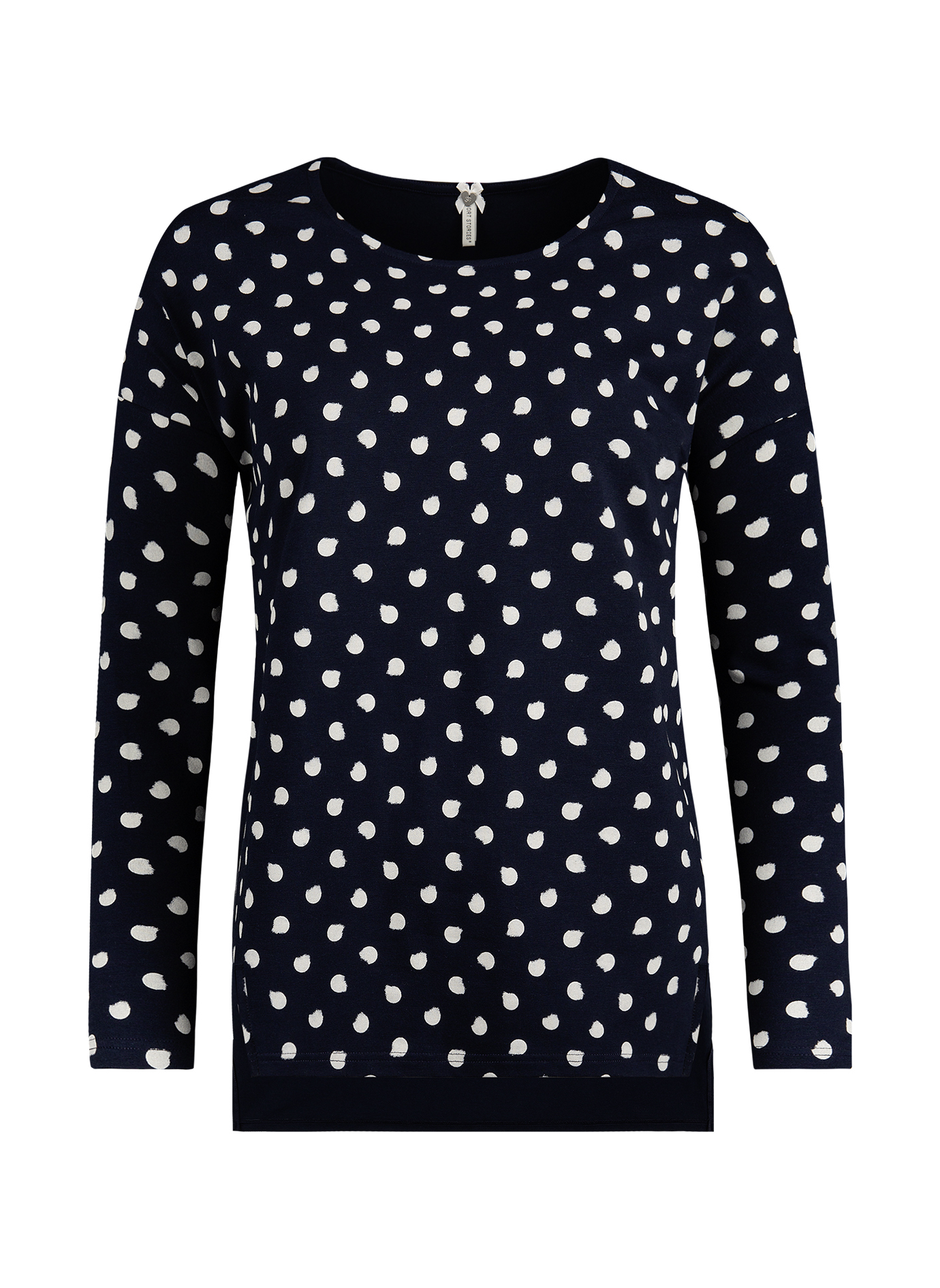 Damen-Schlafshirt Dunkelblau Dots